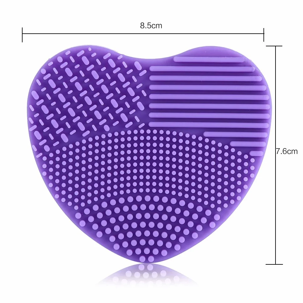 7colors maquillage brosse nettoyant silicone coeur nettoyage conseil cosmétique lavage laveur(Rose)