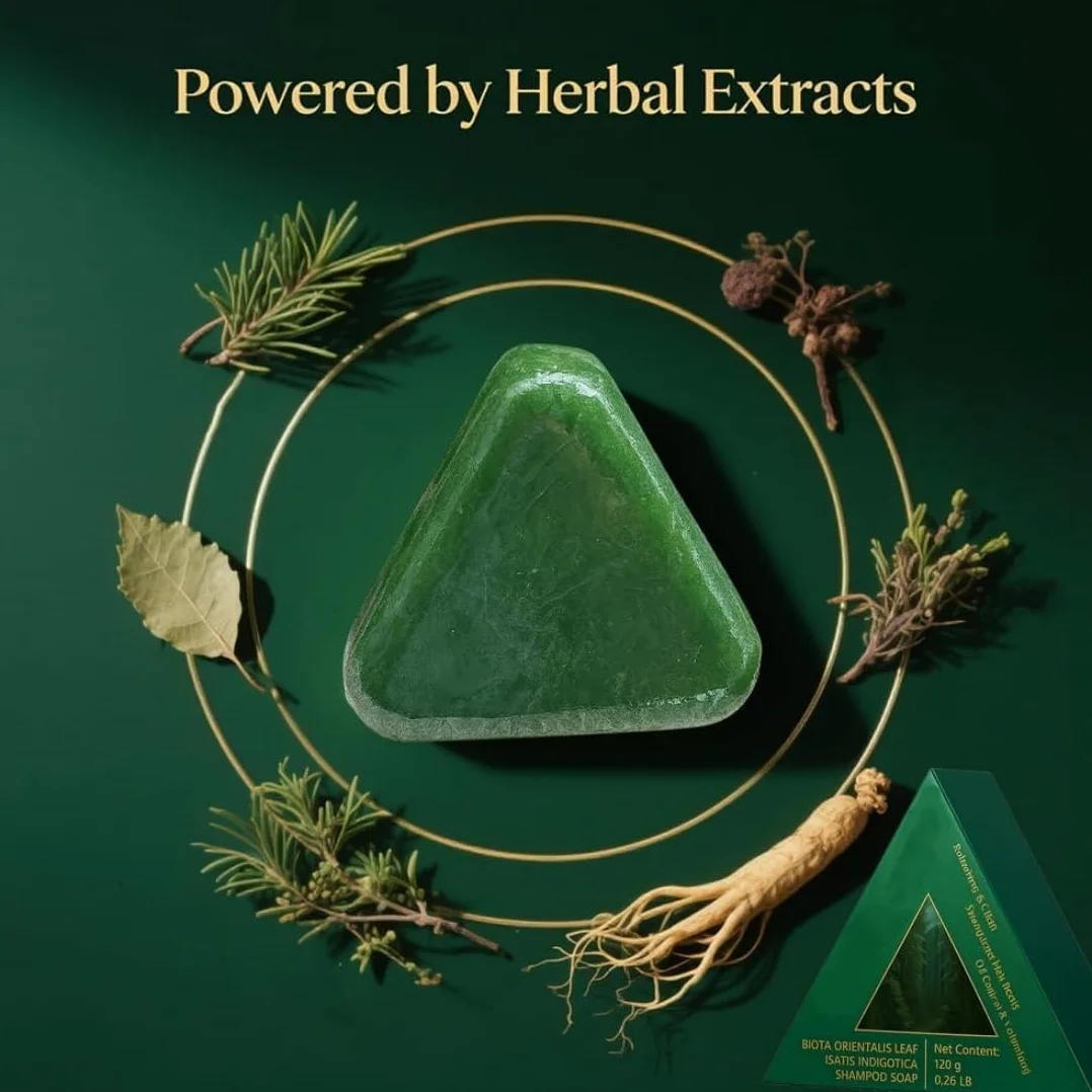 Shampoing Solide Nature Triangle, Savon Solide Nature Seven Green, Savon Solides À L'eau De Riz Gluant À L'herbe Usman, Naturel Et Biologique À Base De Plantes