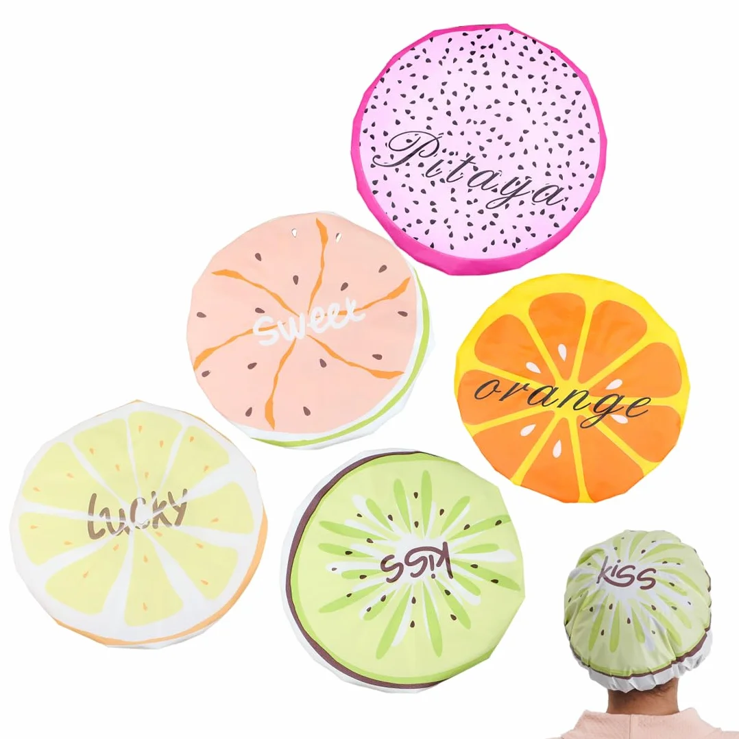 Bonnets de Douche Enfant 5 Pièces Cap Étanche Réutilisables Salons de Douche