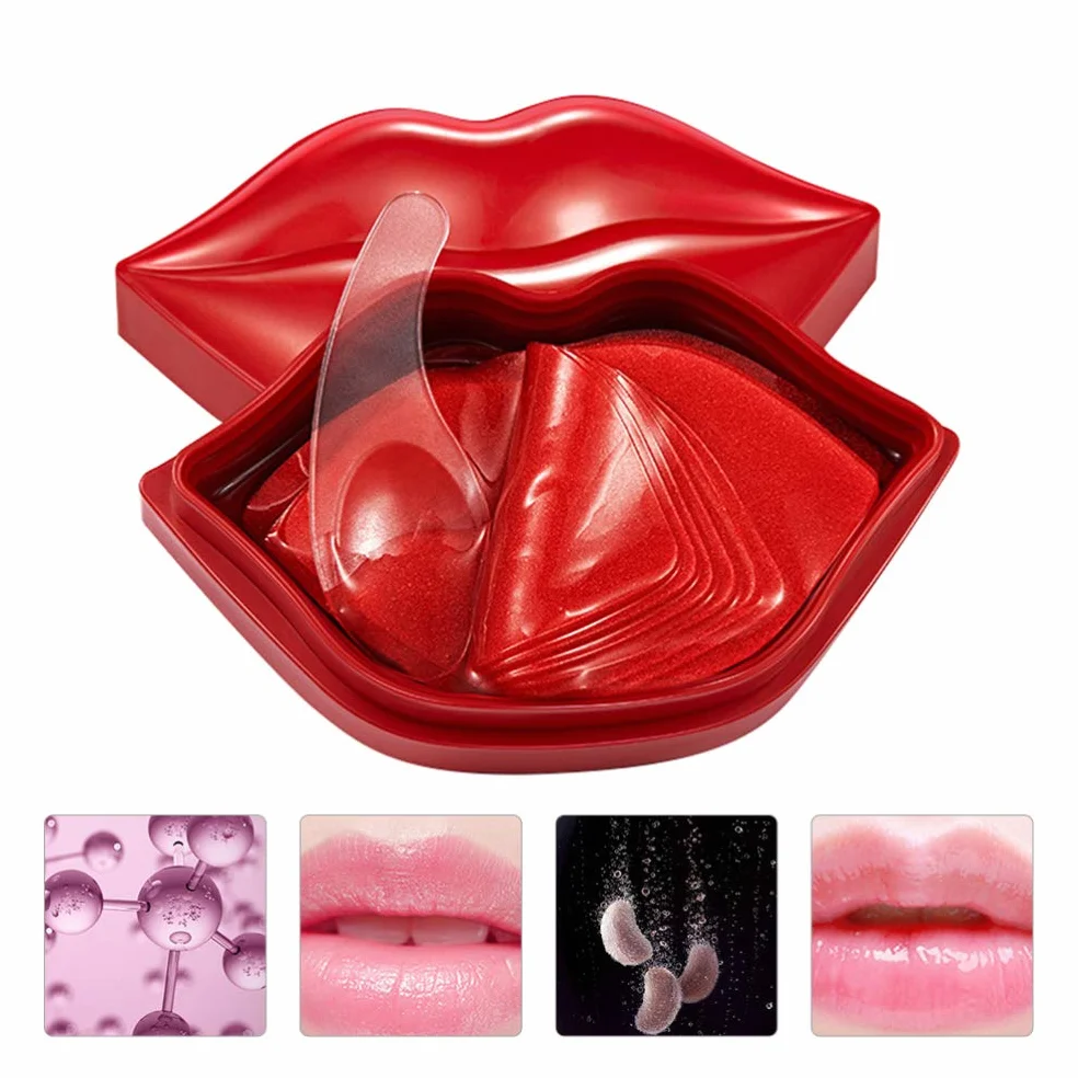EXCEART à Lèvres en Cristal de Collagène Masques Repulpants pour Les Lèvres Nourrissent Les Lèvres Hydratantes Masque de Sommeil Anti-Âge Coussinets à Lèvres pour Éliminer