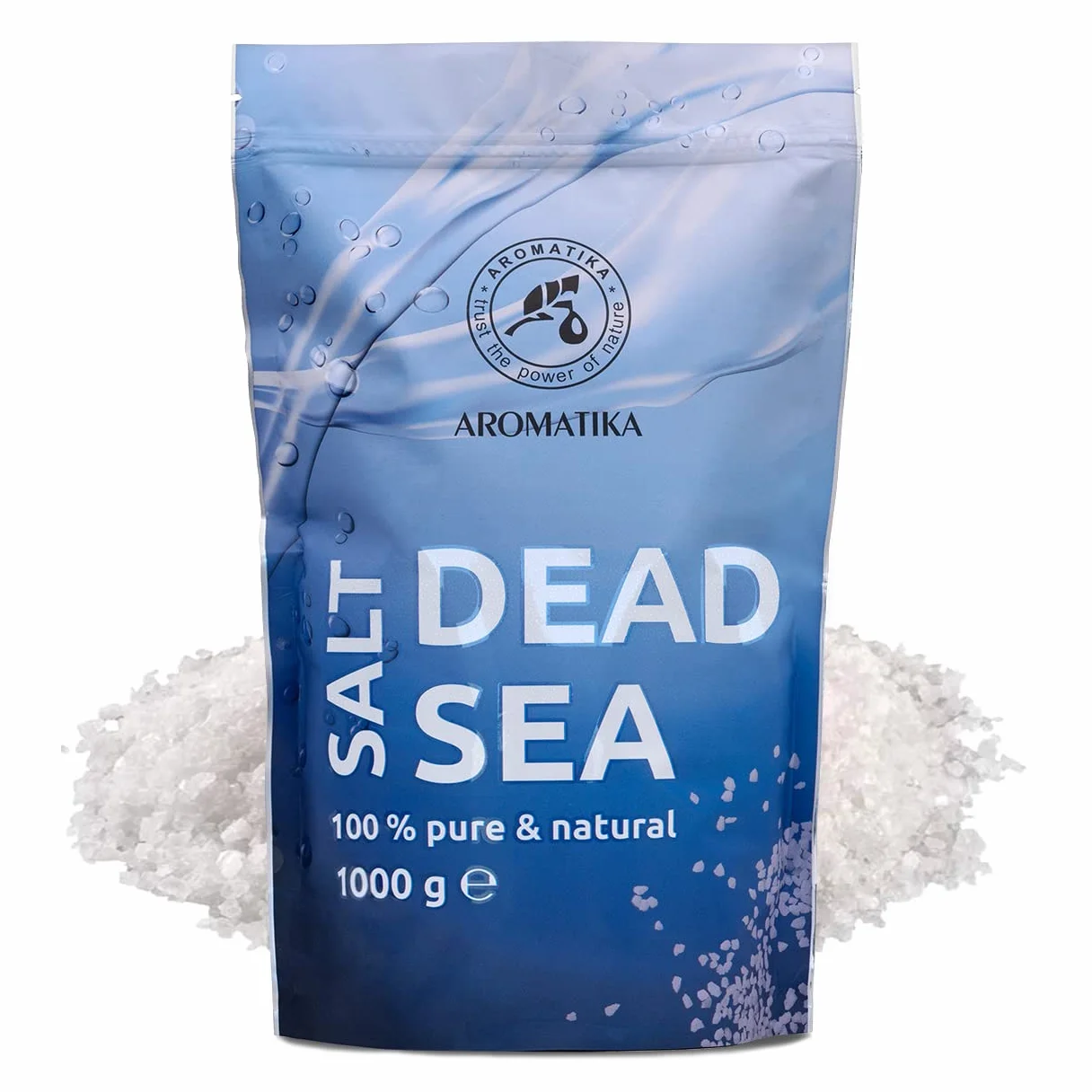 Sel de Mer Morte 1000g (zipper) - Pur et Naturel 1Kg - Idéal pour Bien Dormir - Soulagement du Stress - Bain - Beauté - Relaxant - Sels de Bain - Bath Salt Dead Sea