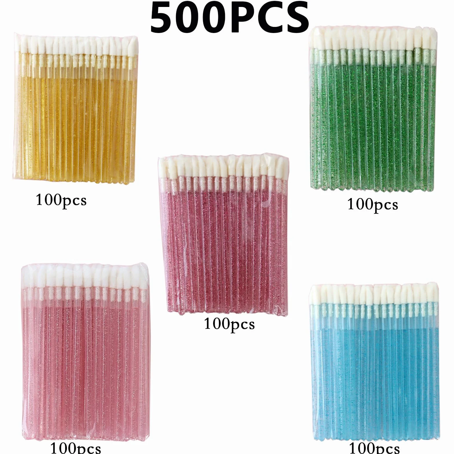 BetterJonny Pinceau à Lèvres Applicateur Batonnet Brosse à Lèvres Lip Brush 500 Pièces Multicolor