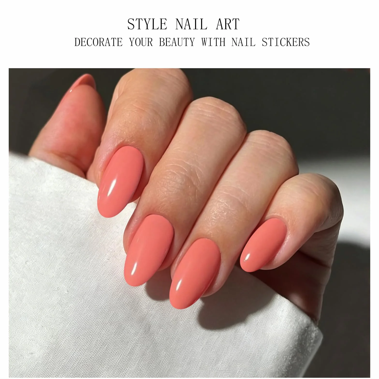 Autocollant Ongles Gel UV Rose Orange Gel Nail Art Stickers Semi-durci Deco Ongle Design Manucure