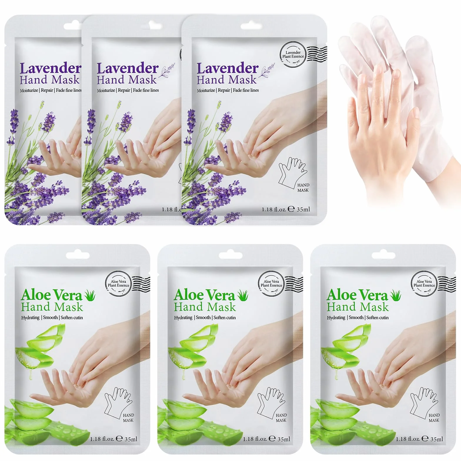 Gants Hydratants 6 Paires Masque de Main Nourrissant Exfoliants Peau Sèche