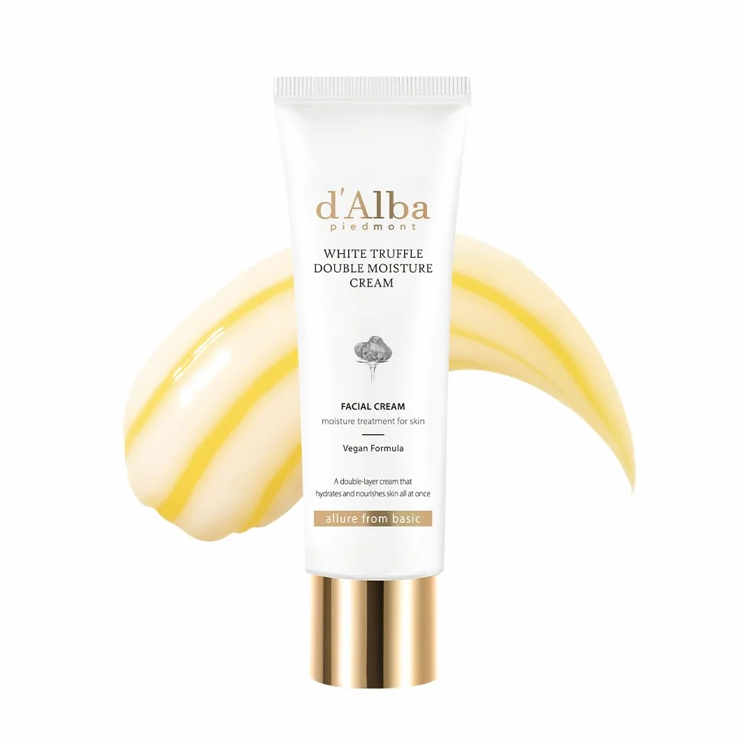 d'alba Double sérum et crème à la truffe blanche italienne, soin végétalien, crème hydratante personnalisable 2 en 1 aux truffes blanches, adaptée à tous les types de peau, Soin de la Peau Coréen
