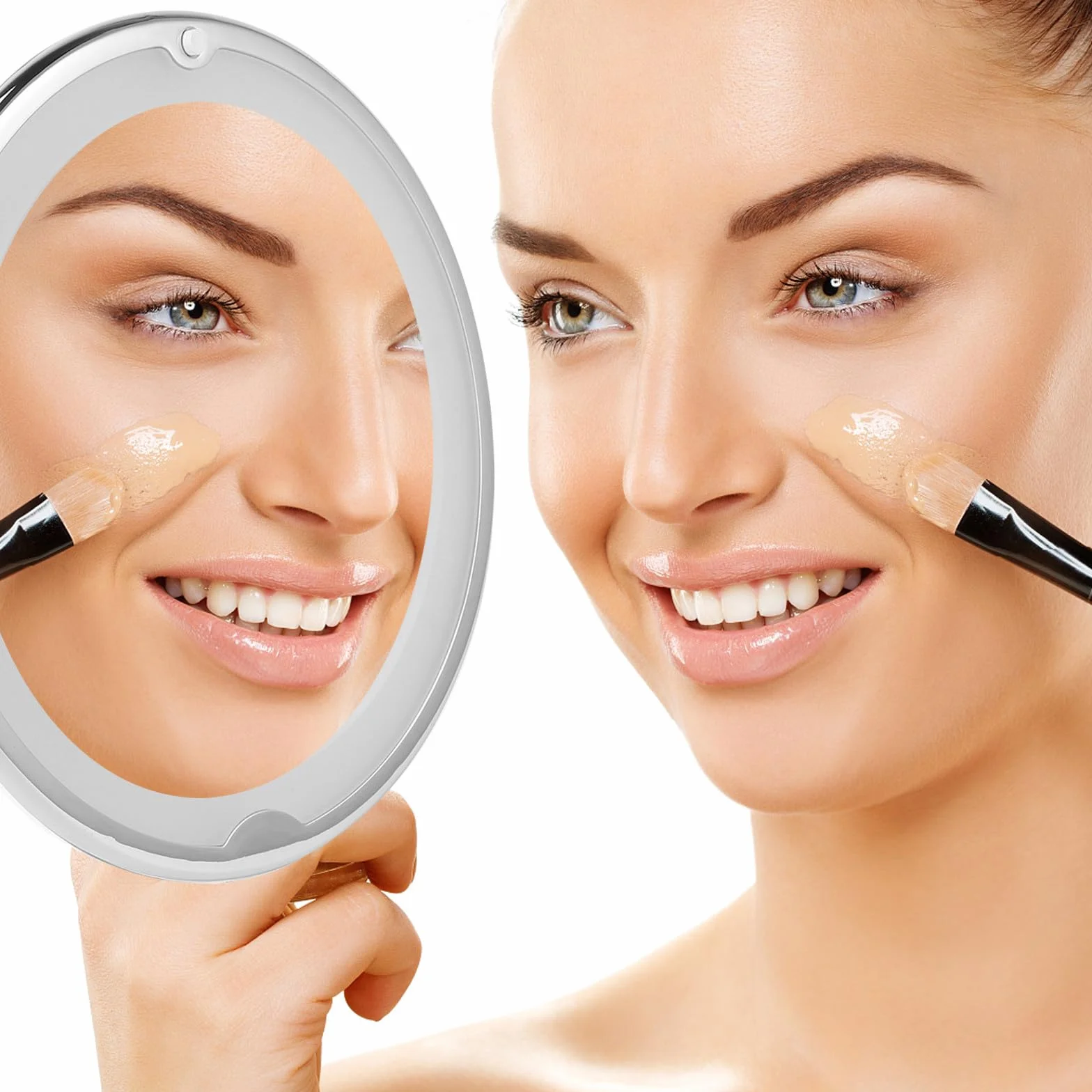 ibasenice Miroir de Maquillage Grossissant 7X Rond LED Blanc