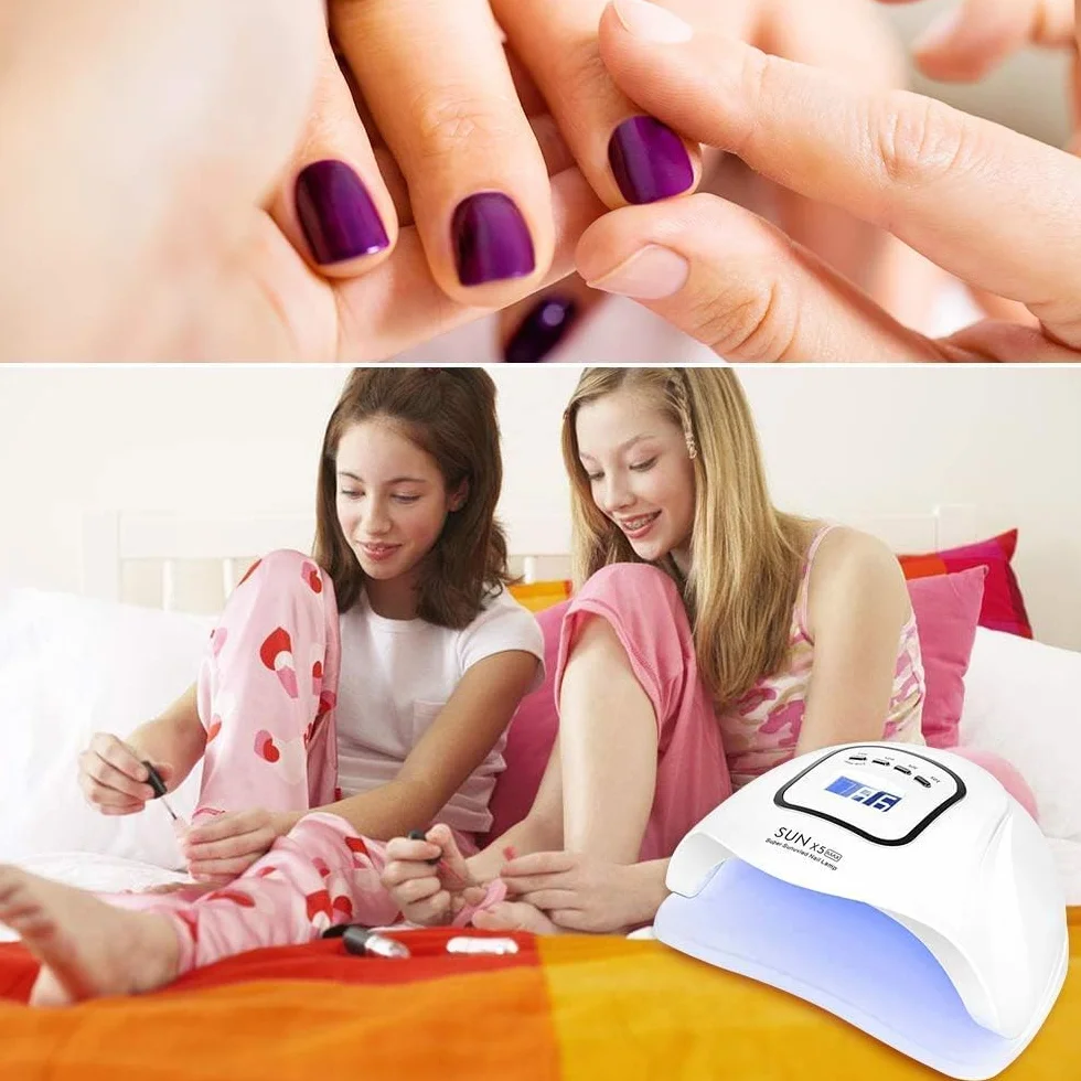 Lampe à ongles à LED UV 150W, lampe de vernis à gel pour sèche-ongles professionnel avec 4 réglages de minuterie à capteur automatique, écran LCD