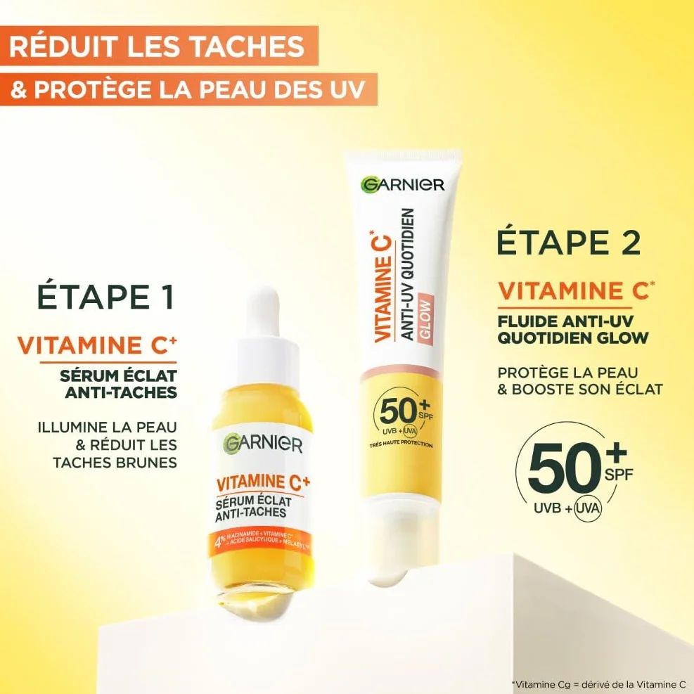 Garnier SkinActive Fluide Anti-Taches Anti-UV Quotidien SPF 50+ Vitamine C 40 ml
