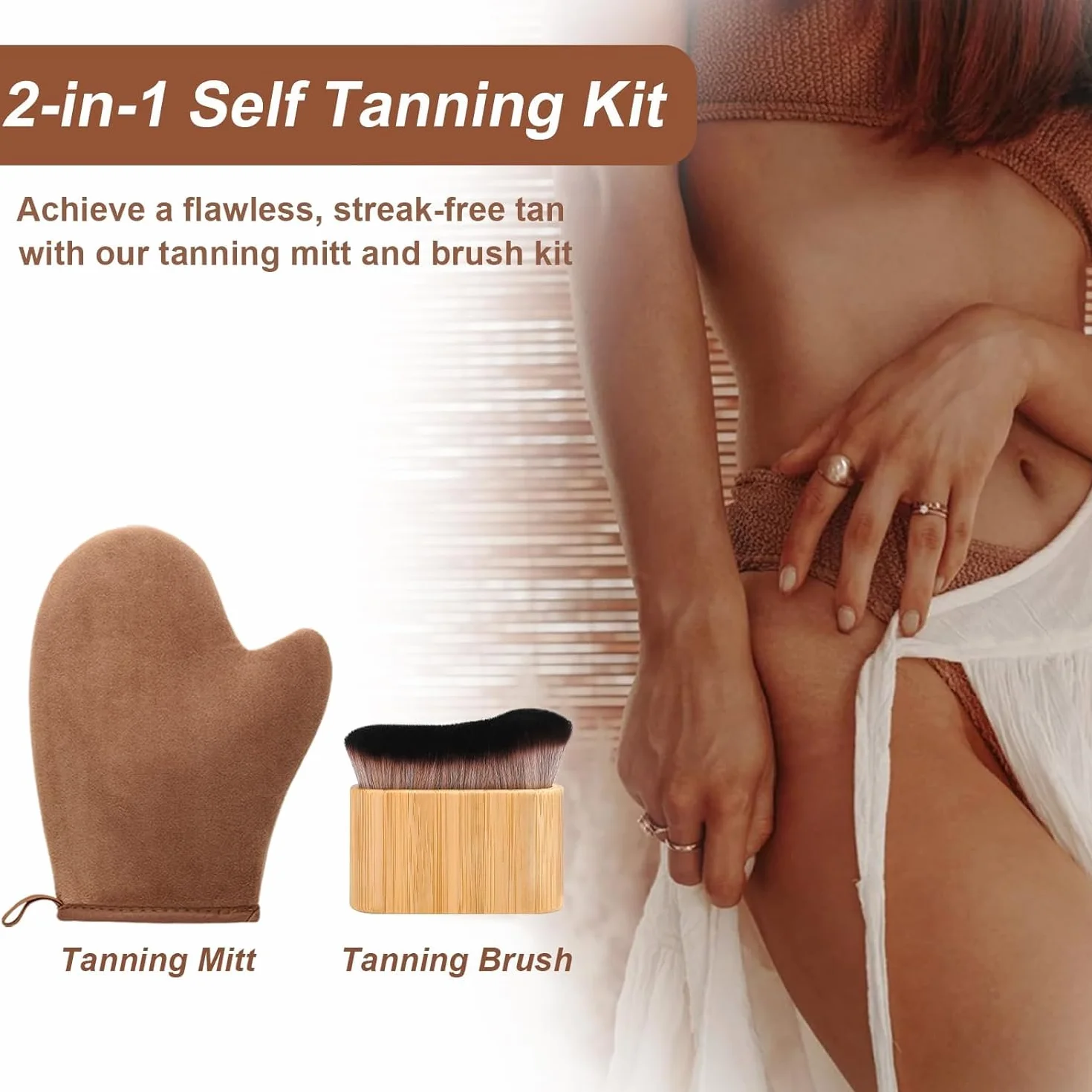 Gant et Brosse autobronzant Corps et Visage 2 en 1 Applicateur