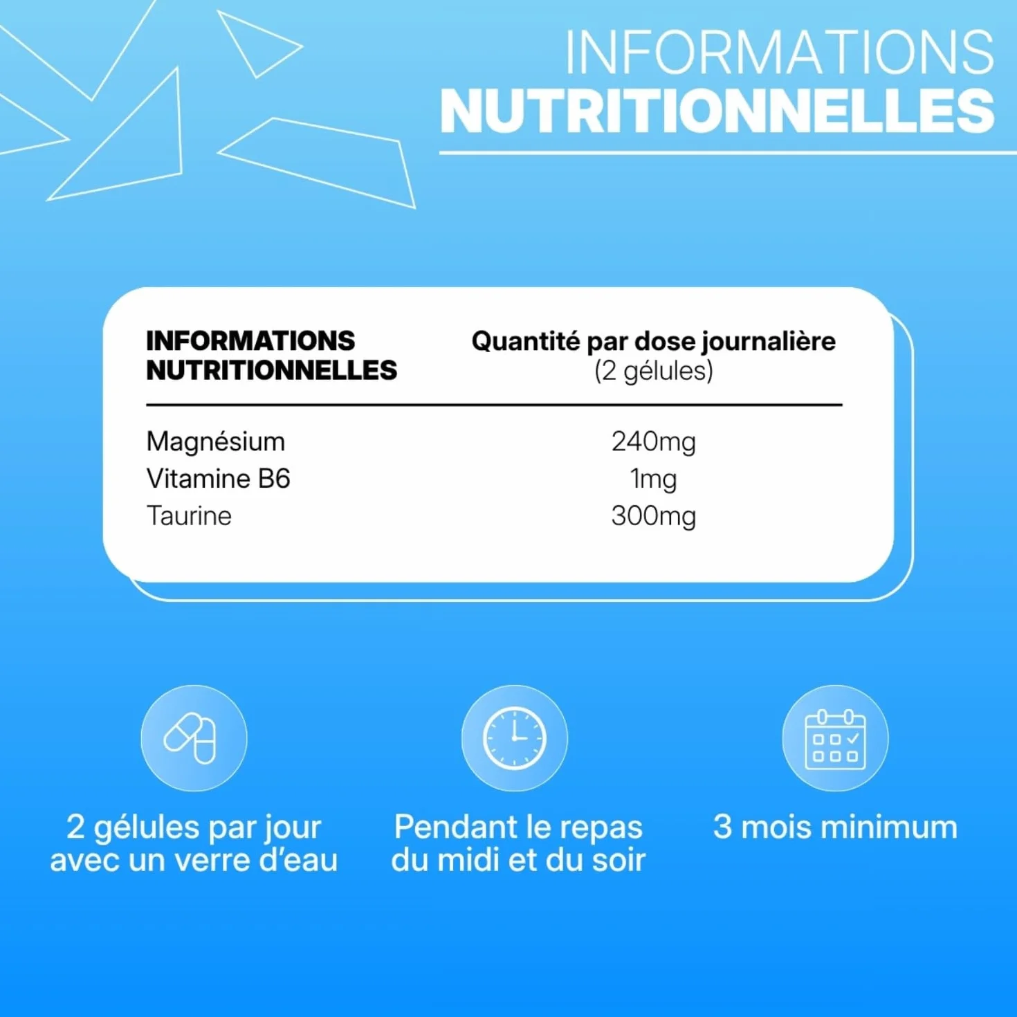 Nutripure Magnésium Bisglycinate + Vitamine B6 & Taurine 60 Gélules Anti-Fatigue Stress