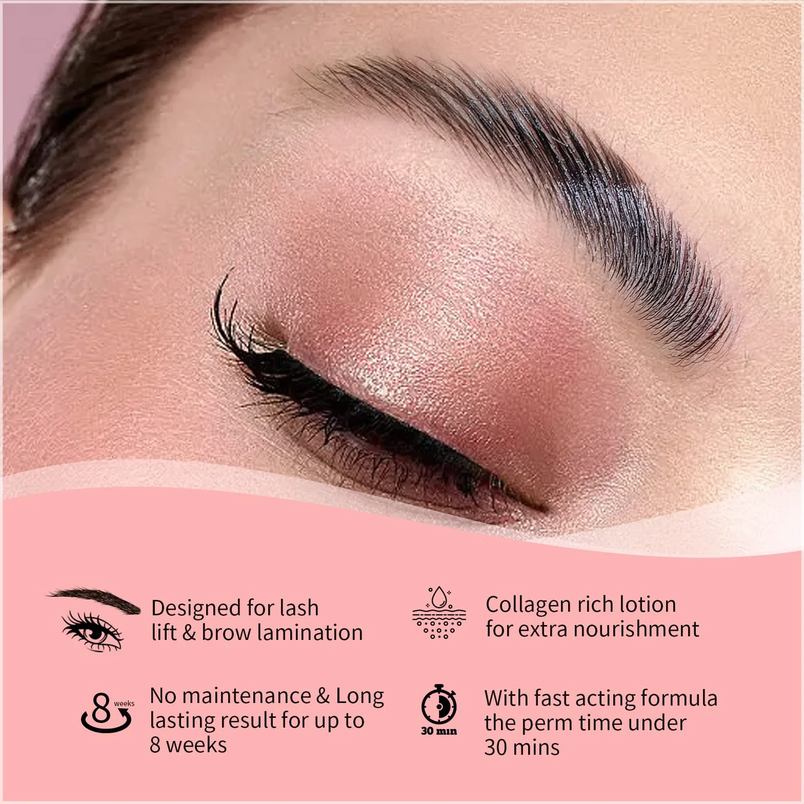 ICONSIGN Kit de Lamination de Sourcils, Kit de Lifting de Sourcils Semi-Permanent Professionnel,Durée de vie jusqu'à 8 semaines, Convient pour le salon et la maison