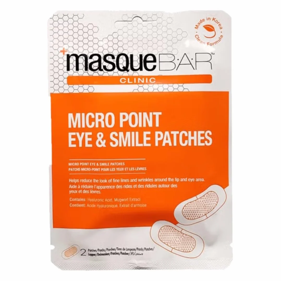 Masque BAR Lot de 2 Patchs Anti-Rides Yeux et Sourires à Micro-Points Acide Hyaluronique