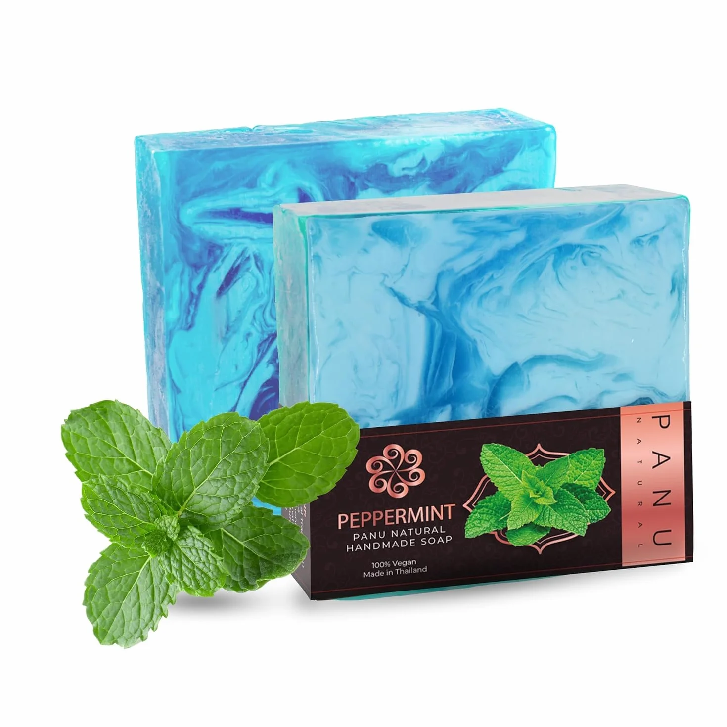 Savon de douche végétalien à la menthe pour tous types de peau - Pain de douche naturel solide
