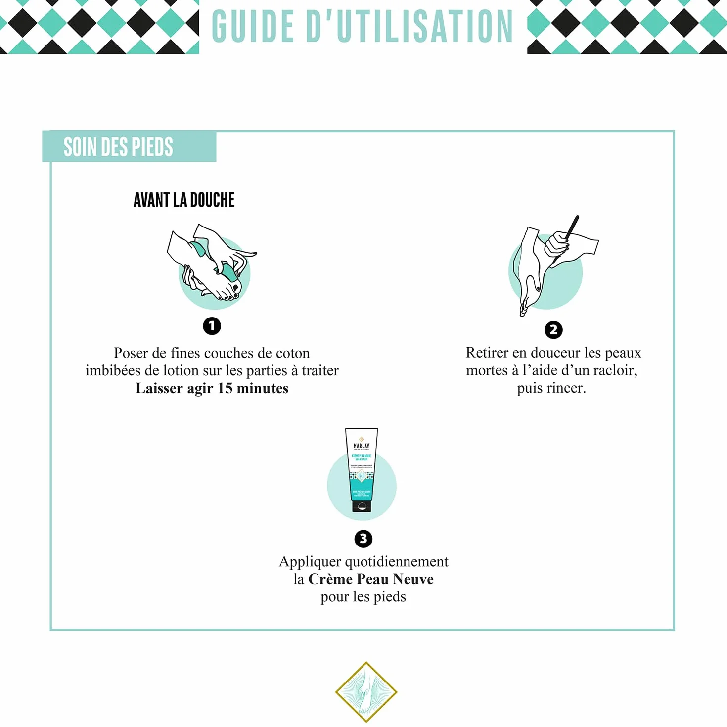 Marlay Cosmetics Coffret Rituel Peau Neuve Lotion 250 ml & Crème Pieds Hydratante Anti-transpirante Anti-échauffements Chélidoine Bio 99% Origine Naturelle