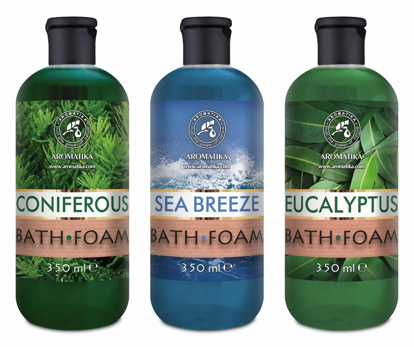 Mousse de Bain Set Conifères & Brise de Mer & Eucalyptus 3x350ml - Bath foam Calming - Soin du Corps - Beauté - Bain - Bien-Etre - Détente - Aromathérapie - Spa - Bains Moussants - Bath foam