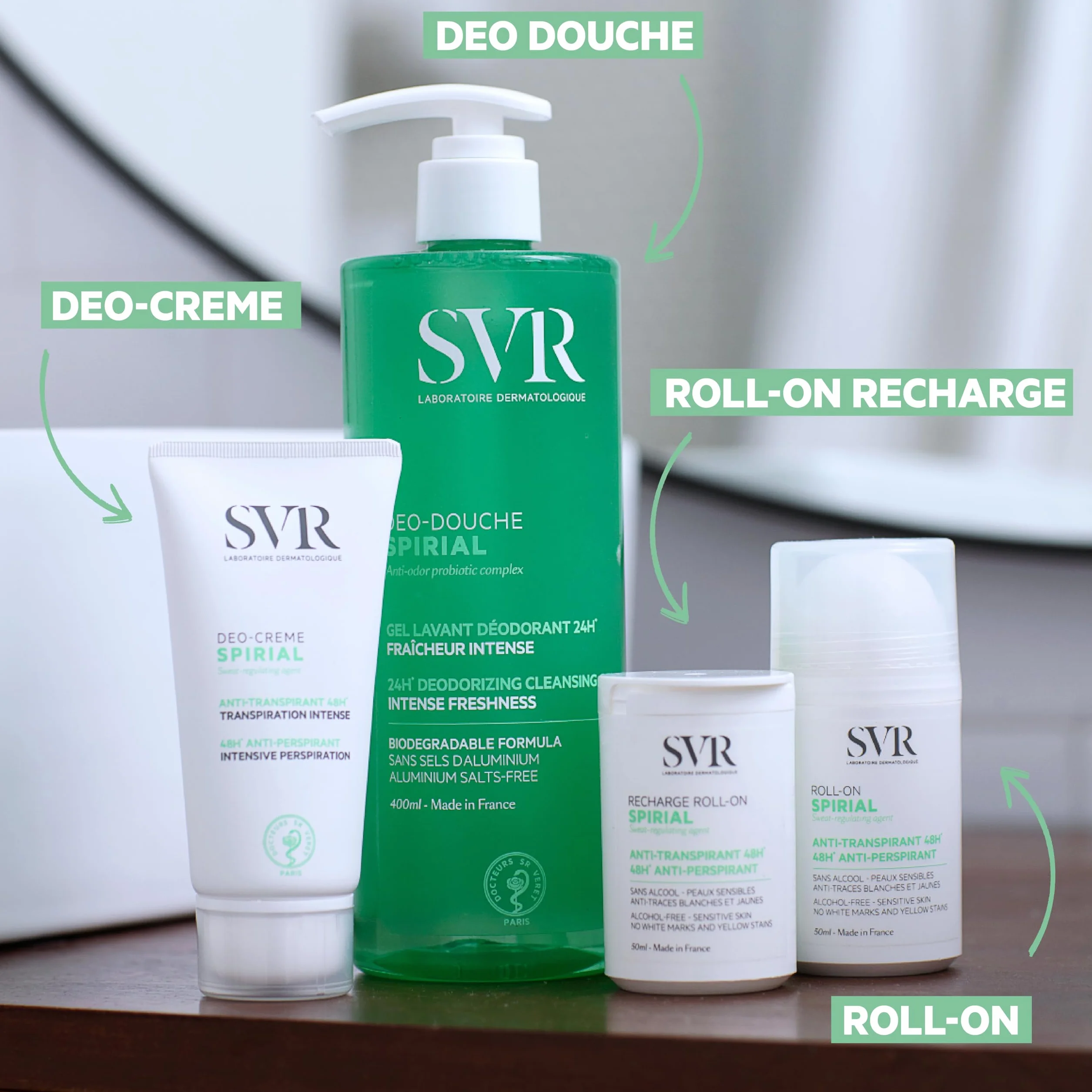 SVR Spirial Déo-Douche Gel lavant déodorant 24h 200 ml
