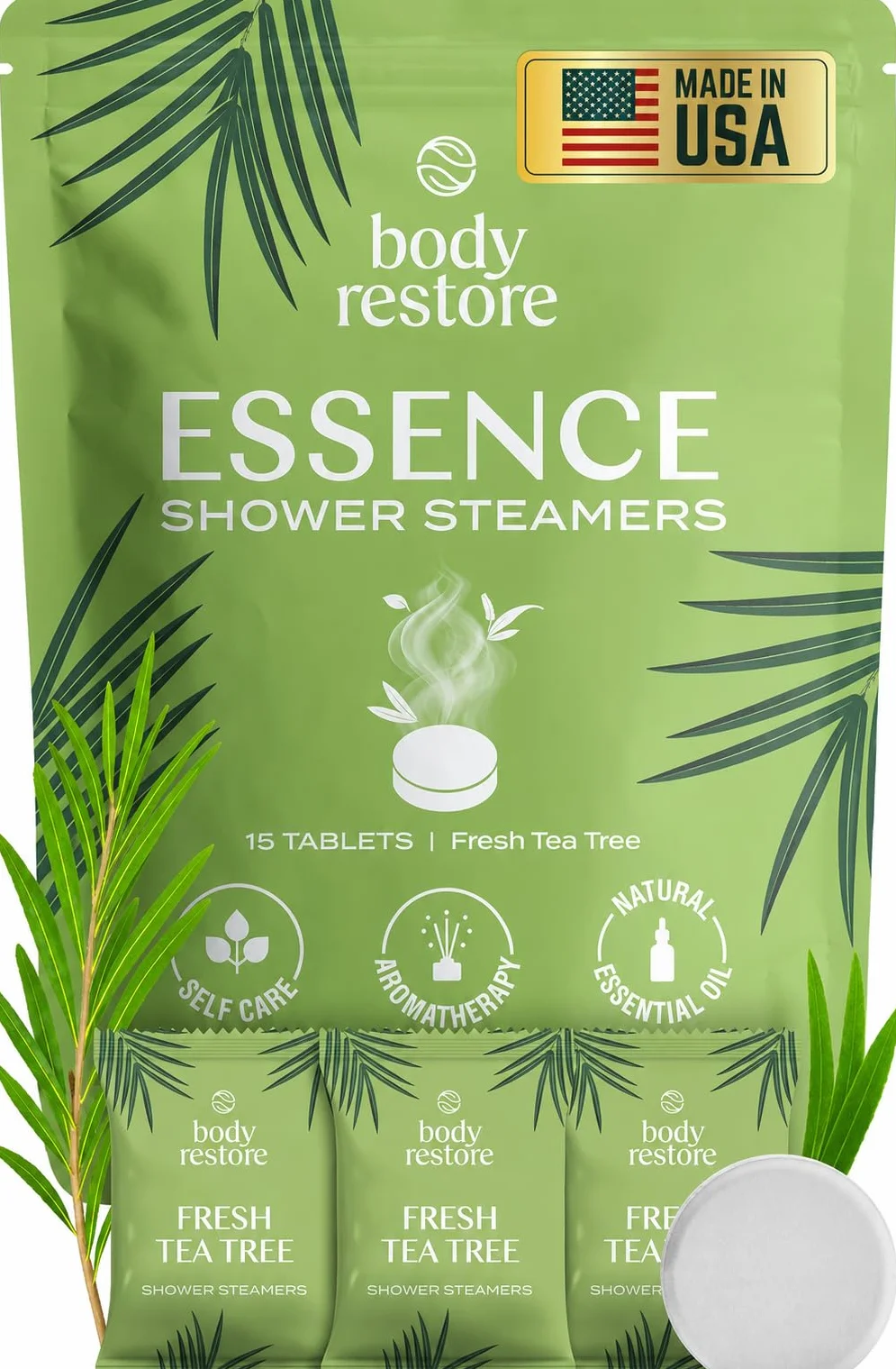 Body Restore Lot de 15 défroisseurs vapeur d'aromathérapie – Cadeau de fête des pères pour papa, cadeaux d'anniversaire pour femme et homme, spa pour soulager le stress et la relaxation – Tablettes