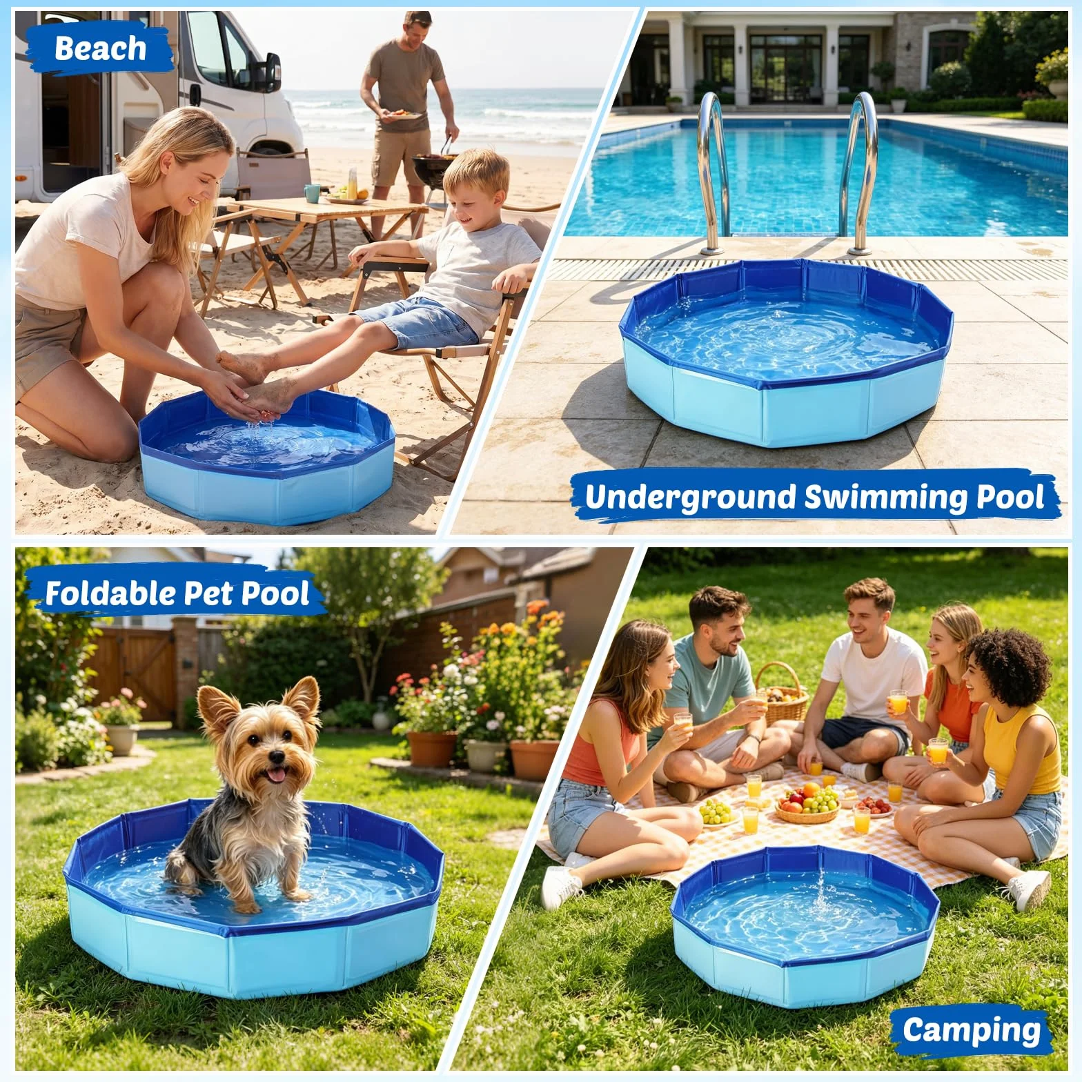 Pediluve Piscine 50 x 10 cm PVC Bassine Pied Piscine Pliable