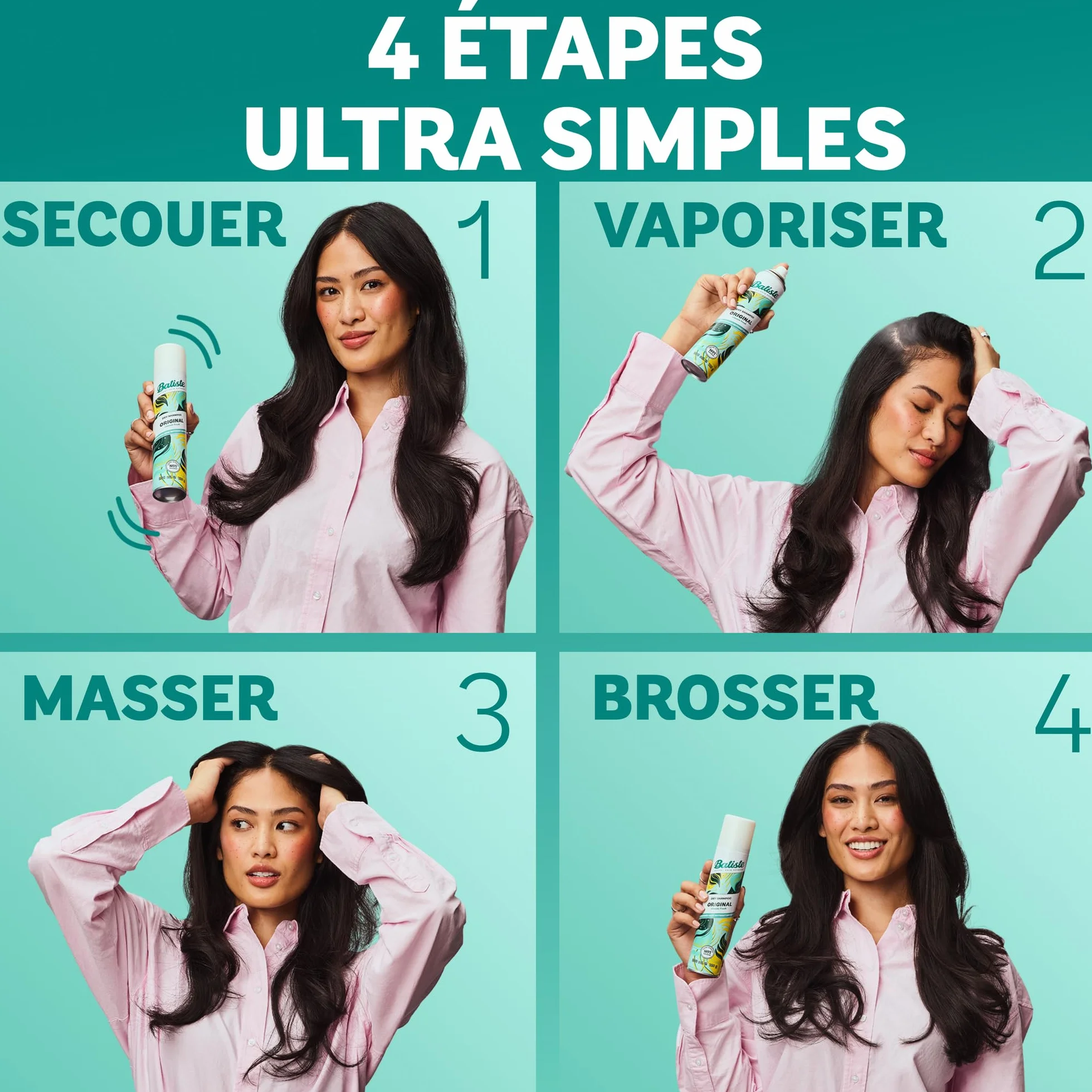 Batiste Shampooing Sec Original Grand Format 280ml Parfum Citronné