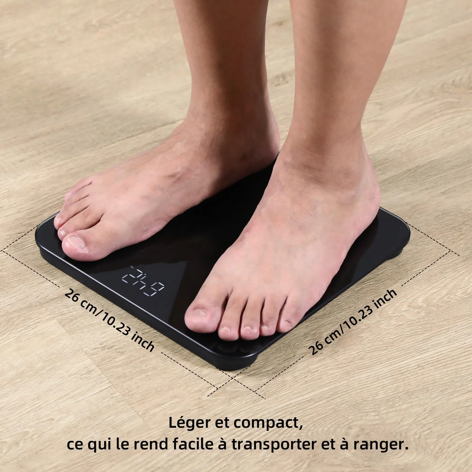 Healthkeep Balance Personne Numérique Haute Précision 180kg 400lb Verre Trempé 5mm