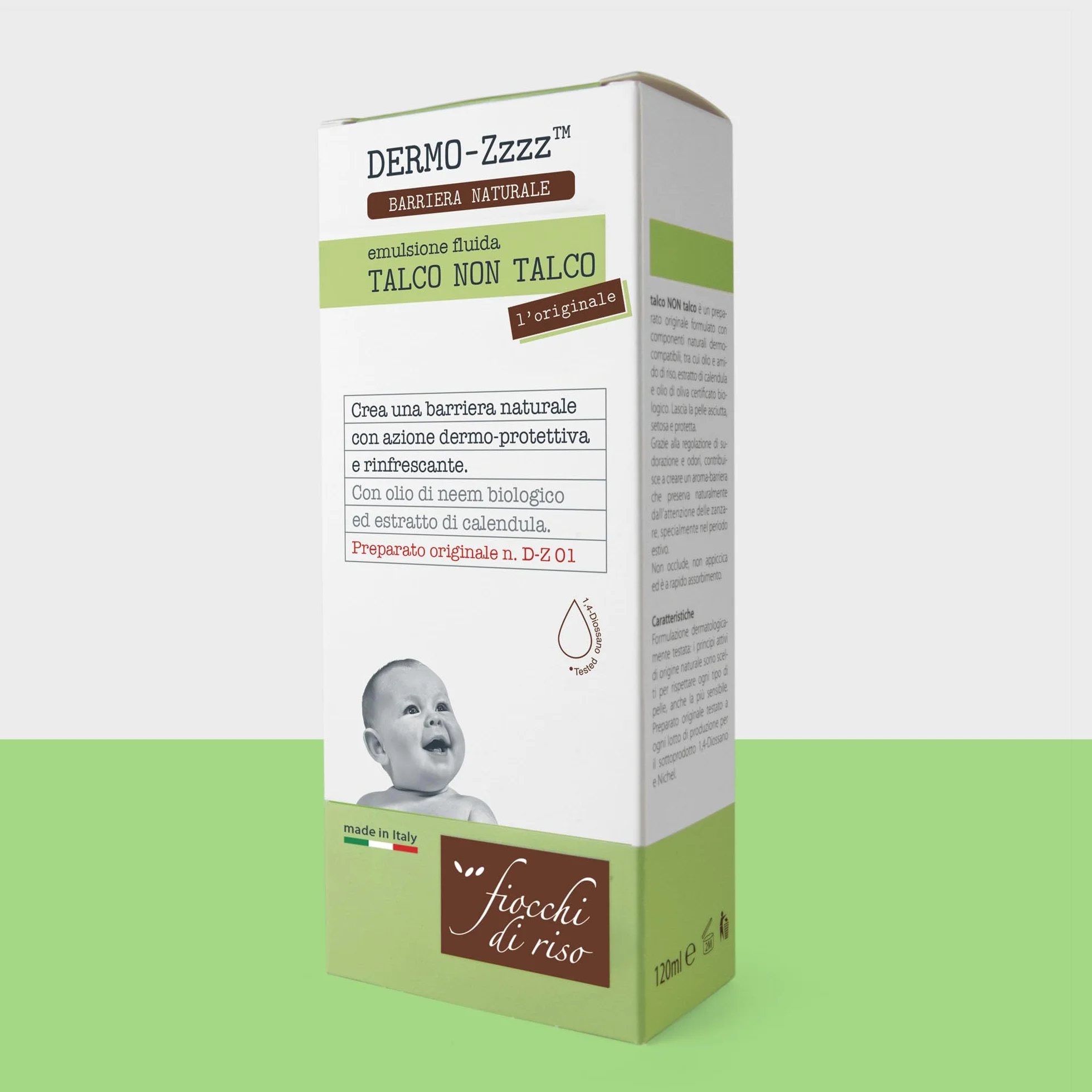 Fiocchi di Riso Talc non talc original 120 ml Créez une barrière naturelle parfum indésirable aux moustiques