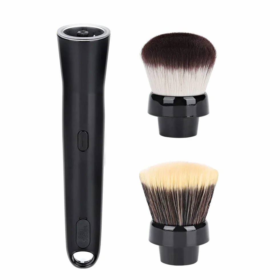 Pinceau électrique de Maquillage, Pinceau Rotatif Automatique de Maquillage avec des têtes de Brosse de Fondation et de Fard à Joues, Machine de Nettoyage de brosses cosmétiques
