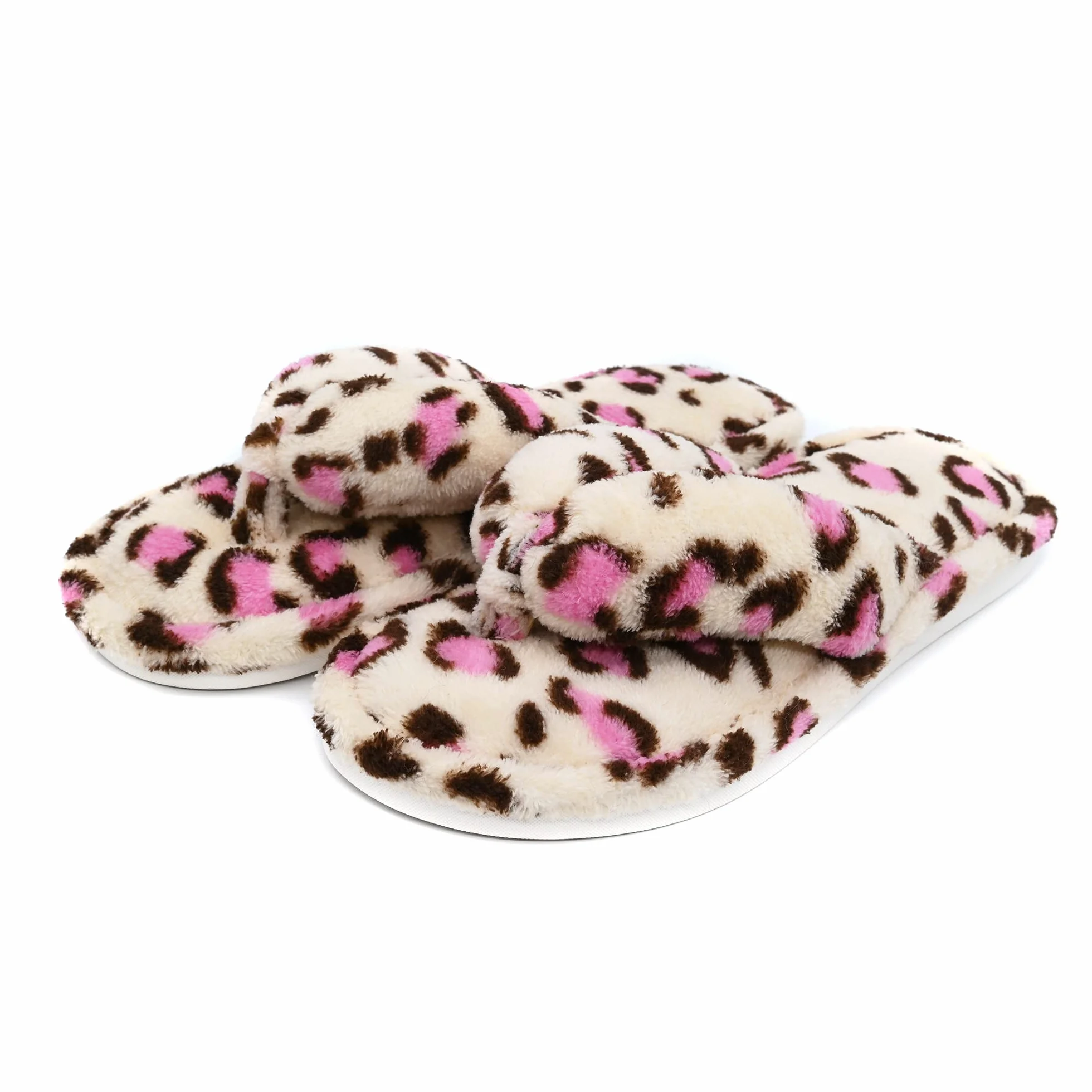 Onmygogo Pantoufles de Maison pour Femme en Polaire Corail, Pantoufles de Spa antidérapantes