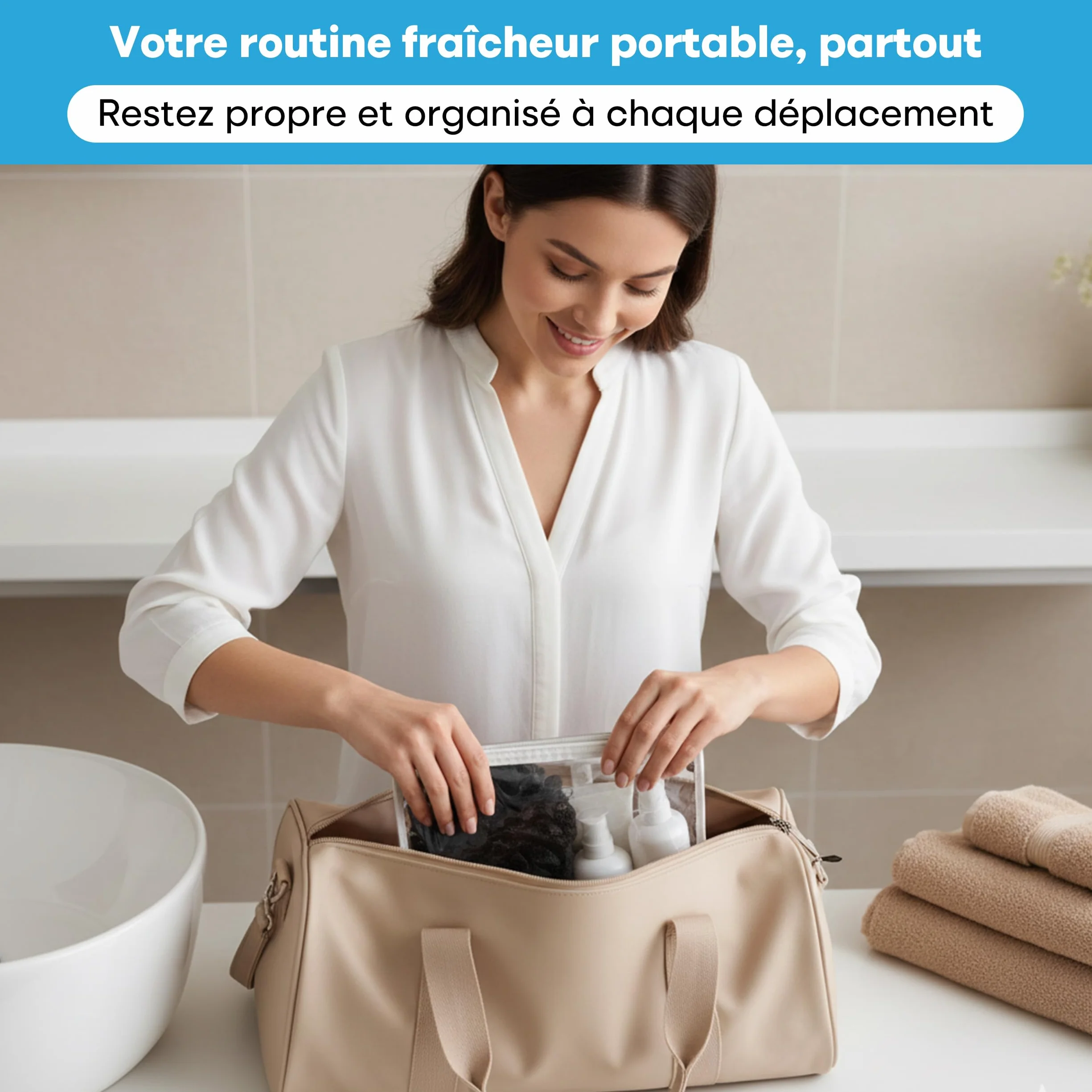 Brosse de douche Loofah avec manche charbon 2 pièces pour exfoliation dos