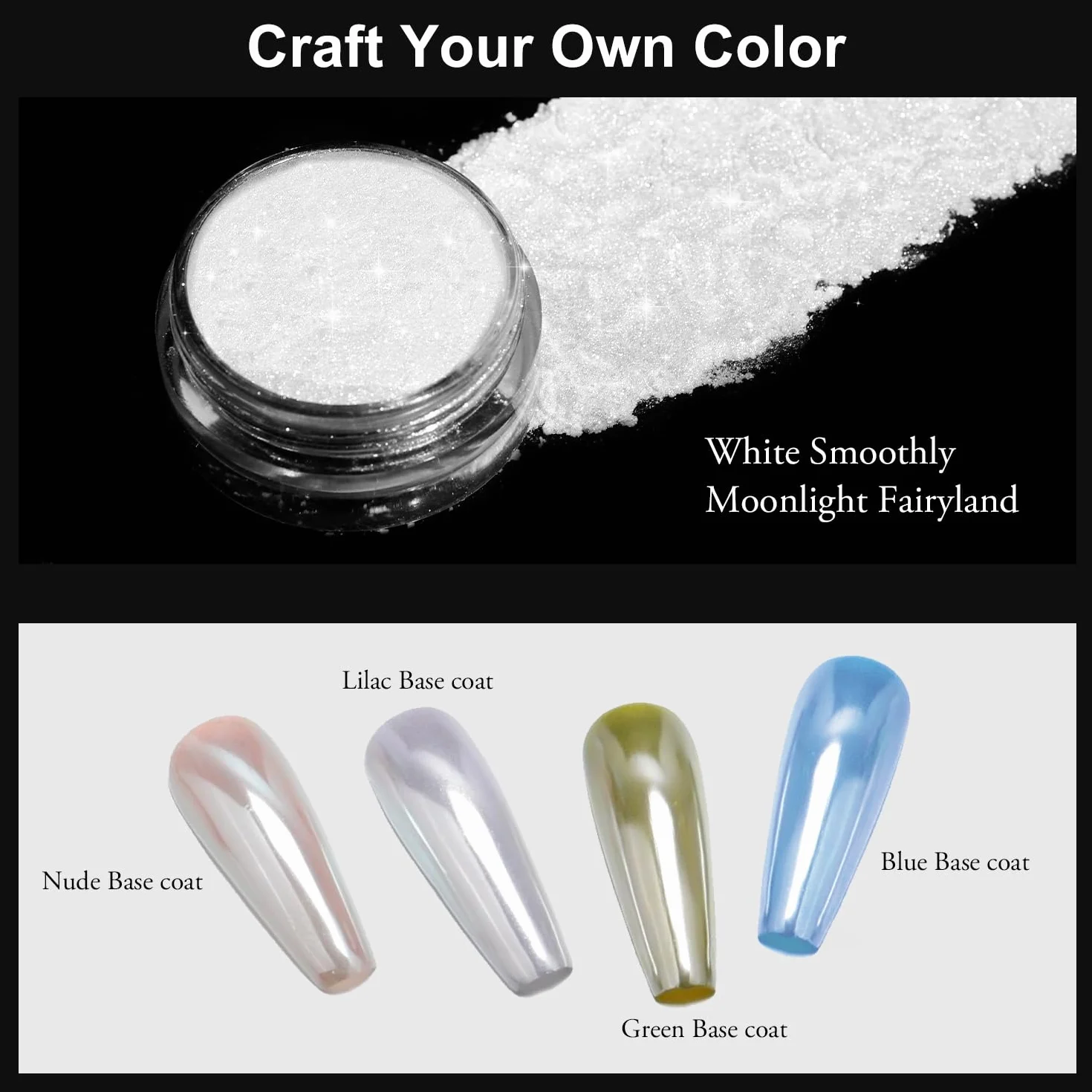 Poudre Chrome Ongle 2g Haute Capacité Blanche Aurora Ice Paillettes Glazed Donut Effet Miroir Manucure DIY
