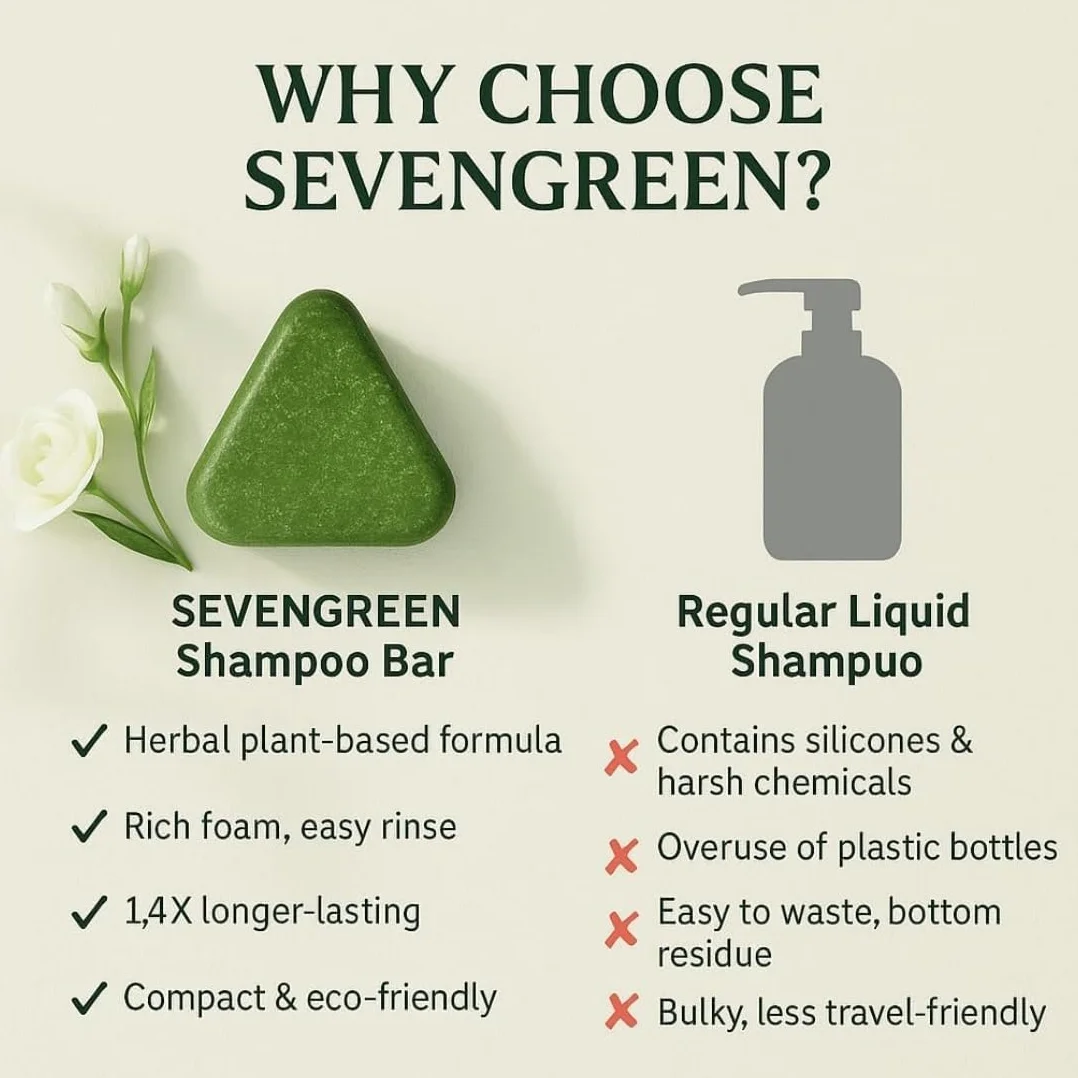 Shampoing Solide Nature Triangle, Savon Solide Nature Seven Green, Savon Solides À L'eau De Riz Gluant À L'herbe Usman, Naturel Et Biologique À Base De Plantes