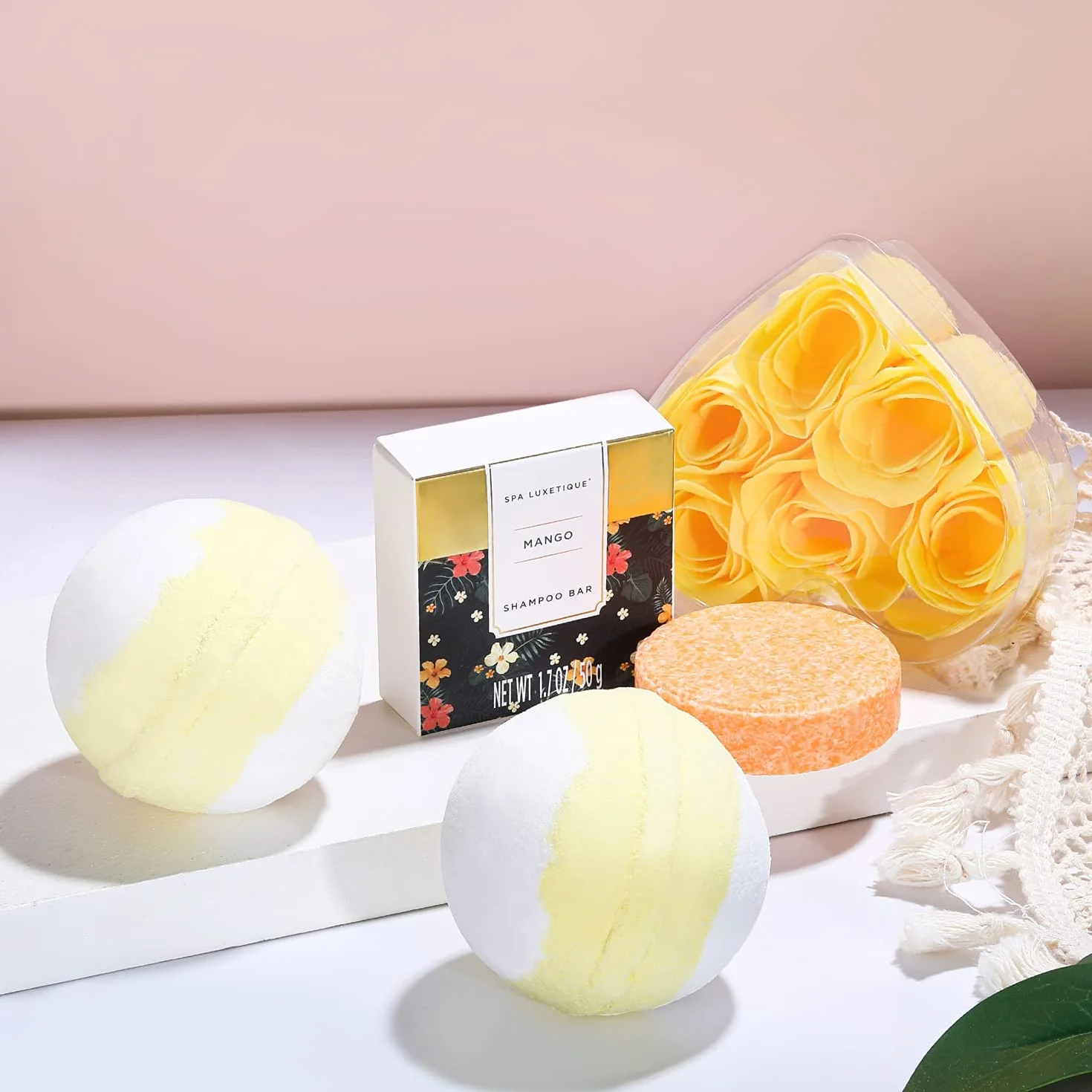 Spa Luxetique Coffret Cadeau Femme 15pcs Tropique Beurre de Karité Boules de Bain