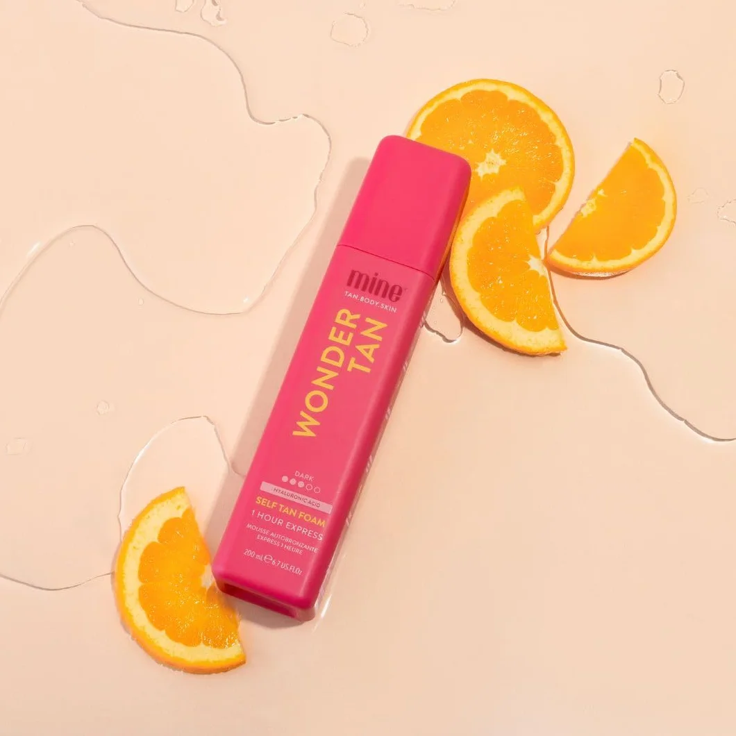 MineTan Wonder Tan Mousse autobronzante | Collection de traitements de bronzage – 1 heure Instant Express, fausse mousse bronzante pour le visage et le corps, finition riche et chaude marron foncé