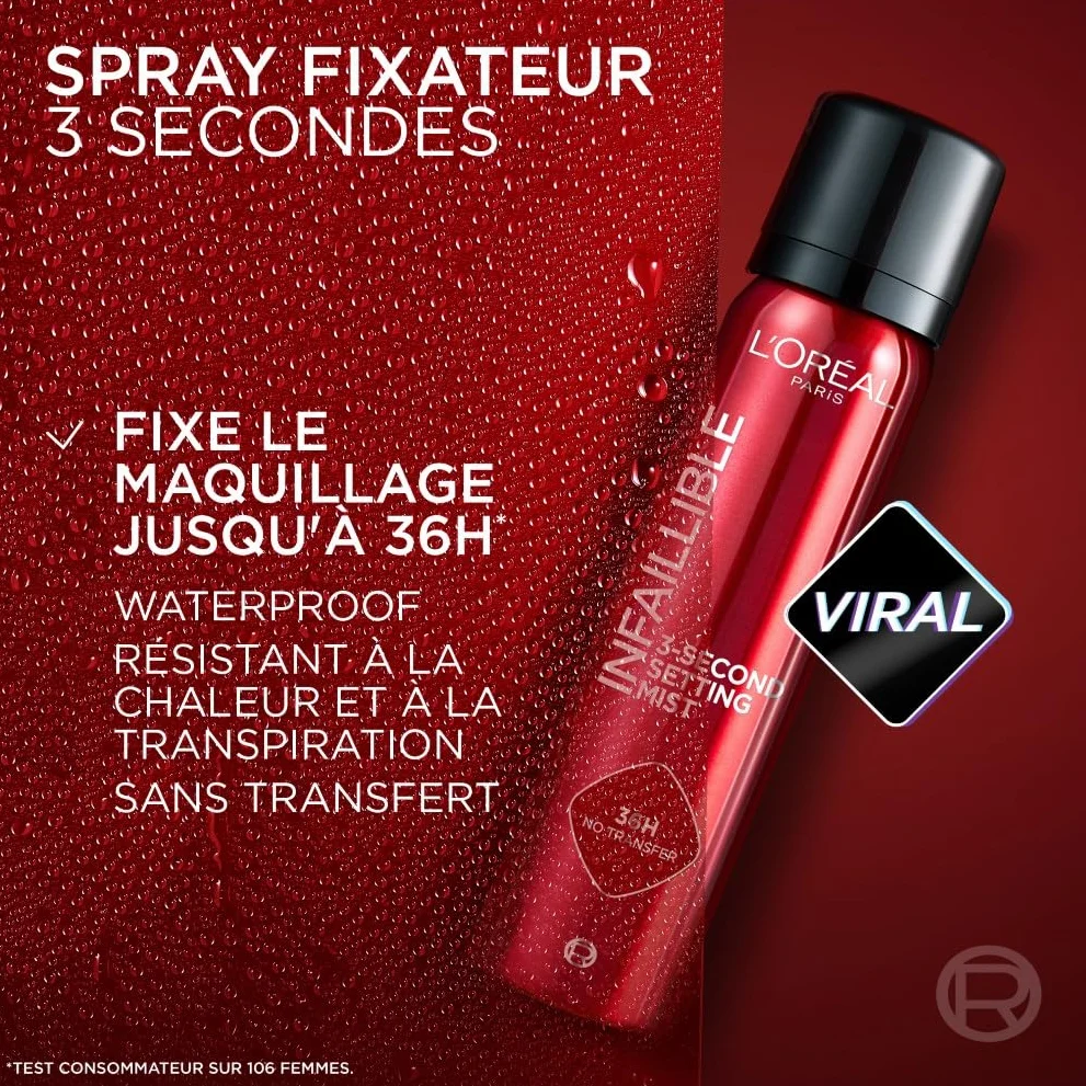 L'Oréal Paris Fixateur de Maquillage Waterproof Infaillible Tenue 36h Format XL 150 ml