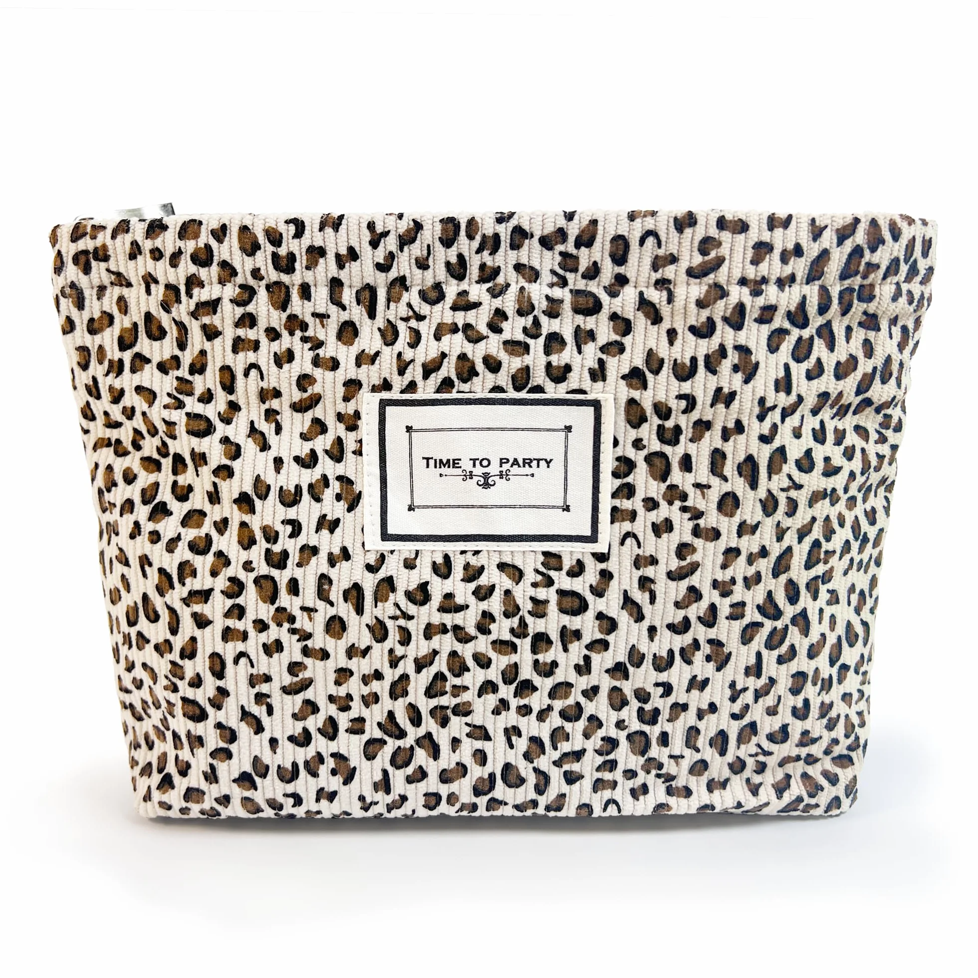 Pochette Leopard Blanche Trousse de Toilette et Maquillage Femme