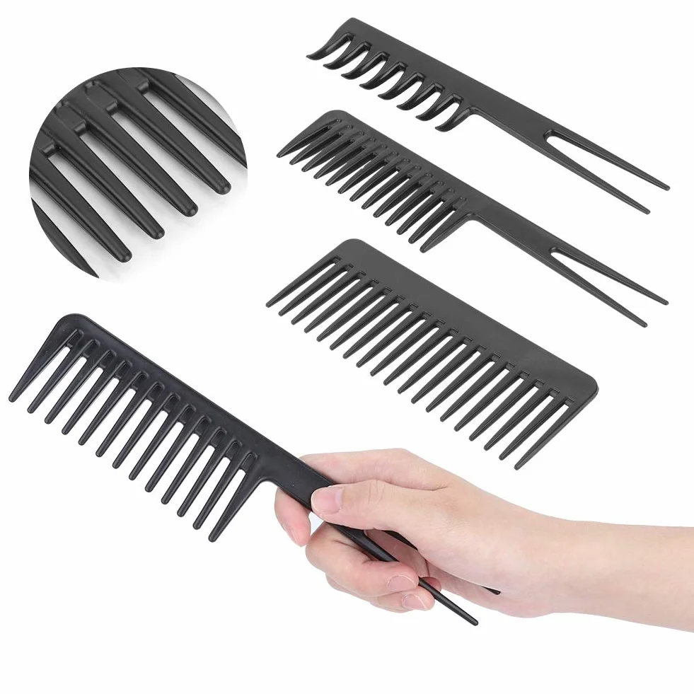 Peigne de coiffure homme 3 pièces fourchette teinture friser huile