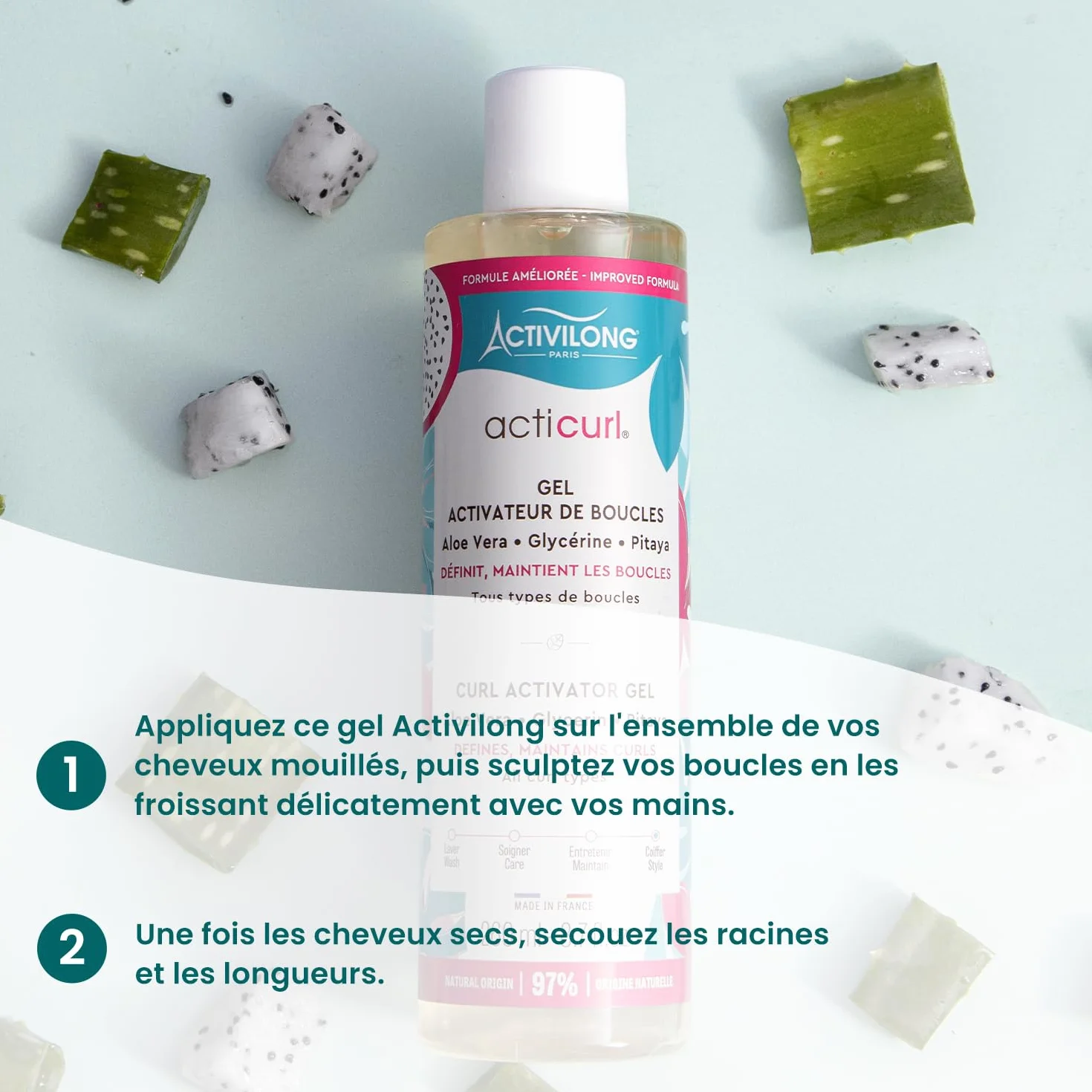 Activilong Gel Activateur De Boucles Acticurl 260ml 97% Ingrédients Naturels Made In France