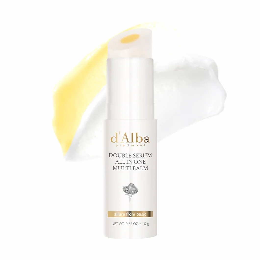 d'Alba Double Sérum à la Truffe Blanche Italienne Multi-Baume Tout-en-Un Soin de la Peau Végétalien Traitement 3-en-1 Baume des Yeux en Stick Soin Coréen