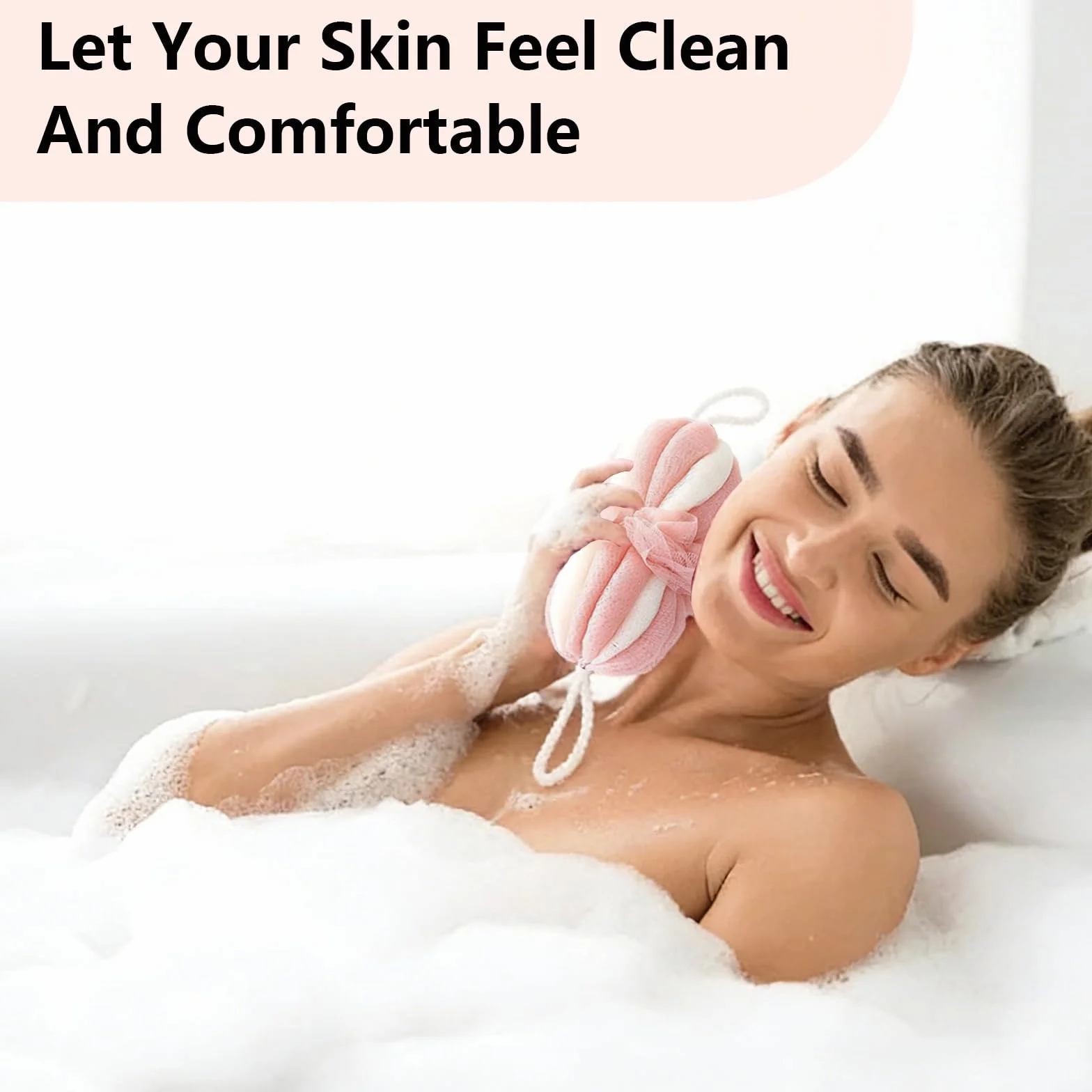 Fleur de Douche Extensible Eponges Salle de Bain Exfoliantes Gommage Corps Filet de Douche 3 Pièces