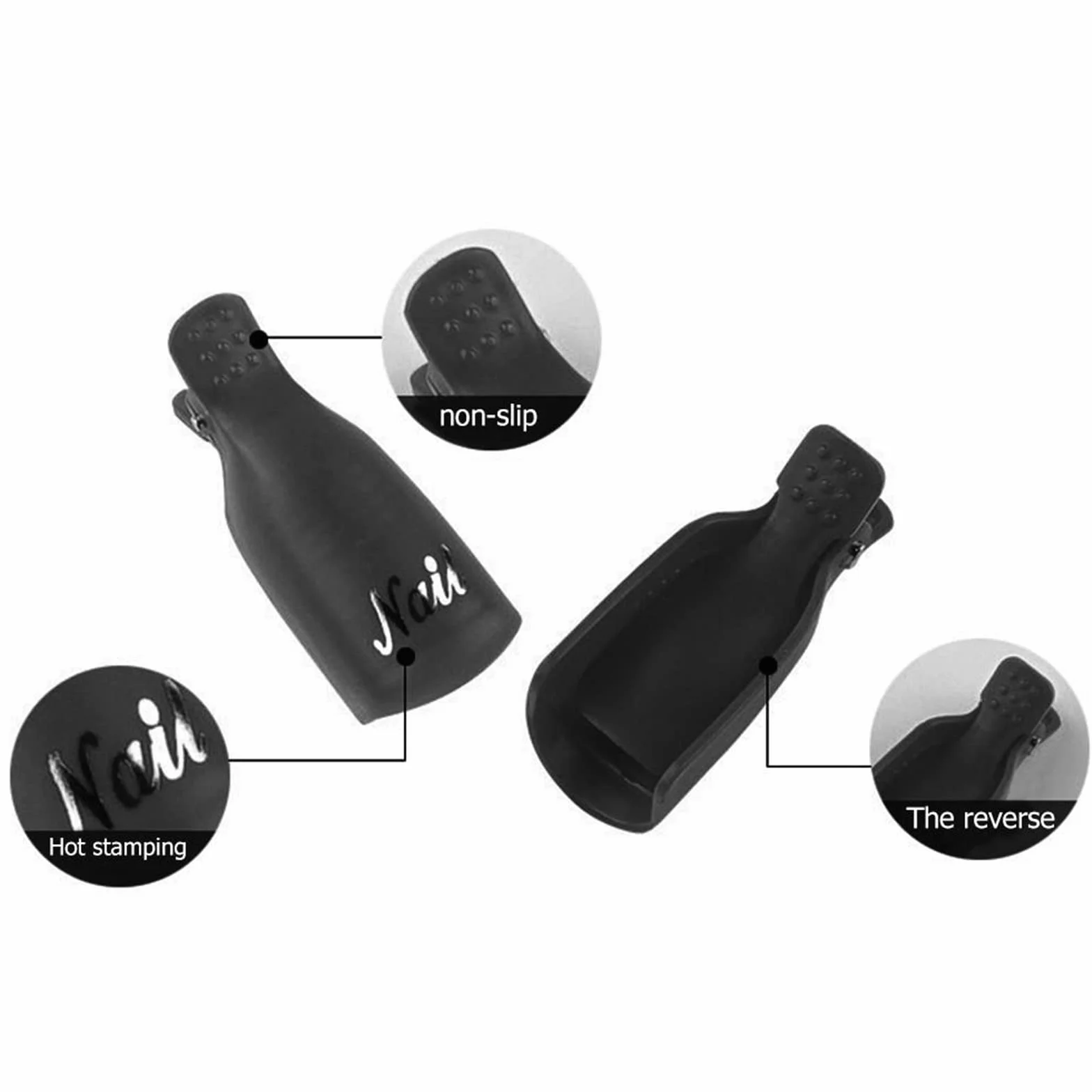 10 Pièces Dissolvant Clips à Ongles en Acrylique Kit Manucure avec 2 Coupe Cuticules