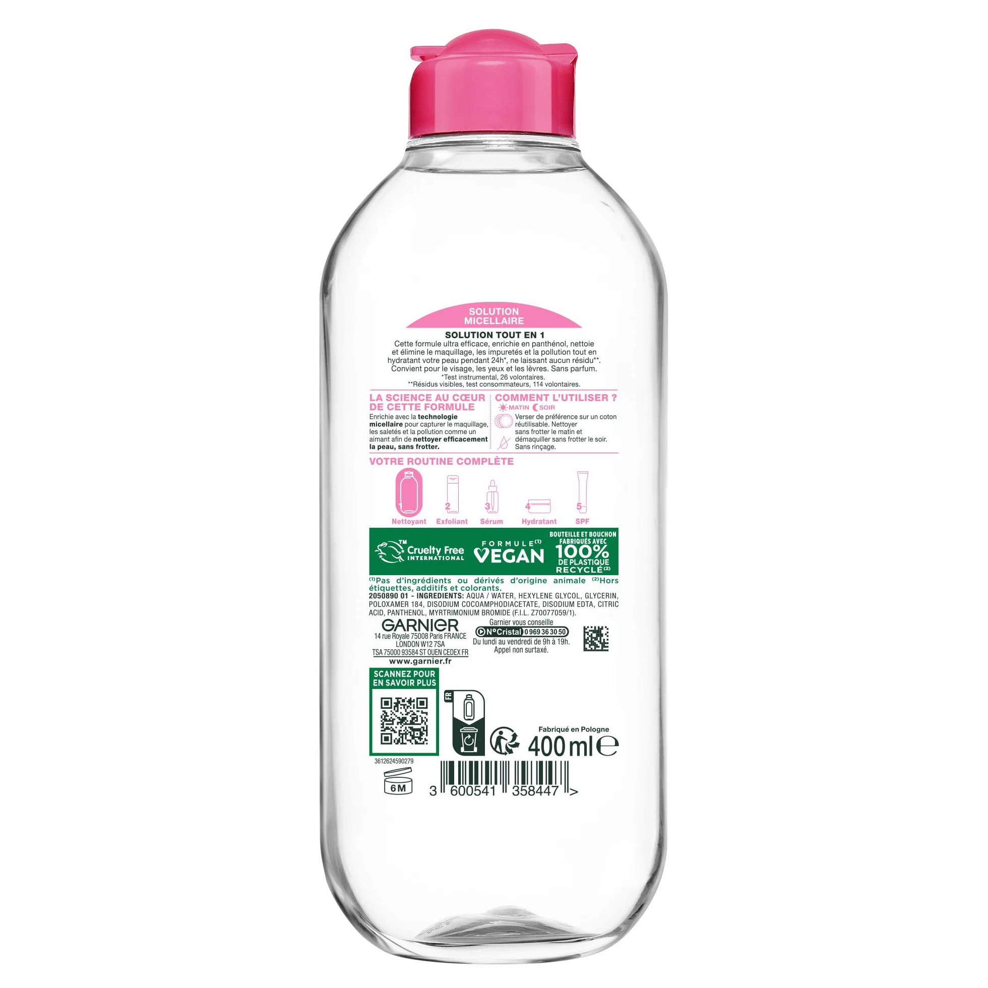 GARNIER Skin Active Solution Micellaire Tout-En-1 400 ml Peaux Sèches & Sensibles