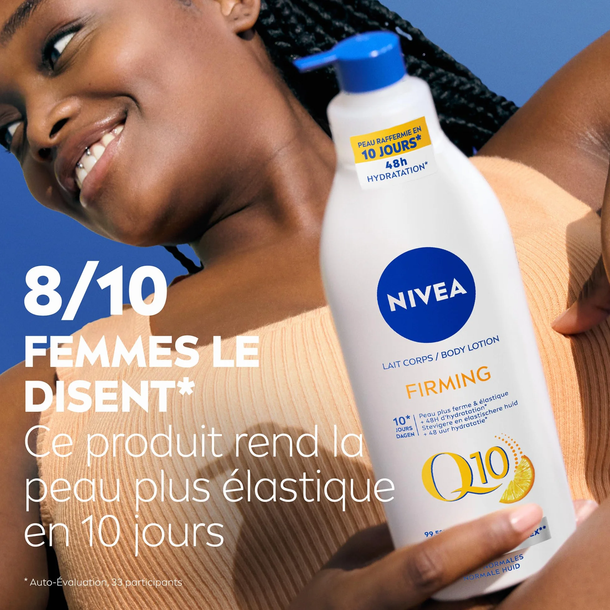 NIVEA Lait Corps Fermeté Q10 48H 250ml Crème Hydratante Raffermissante