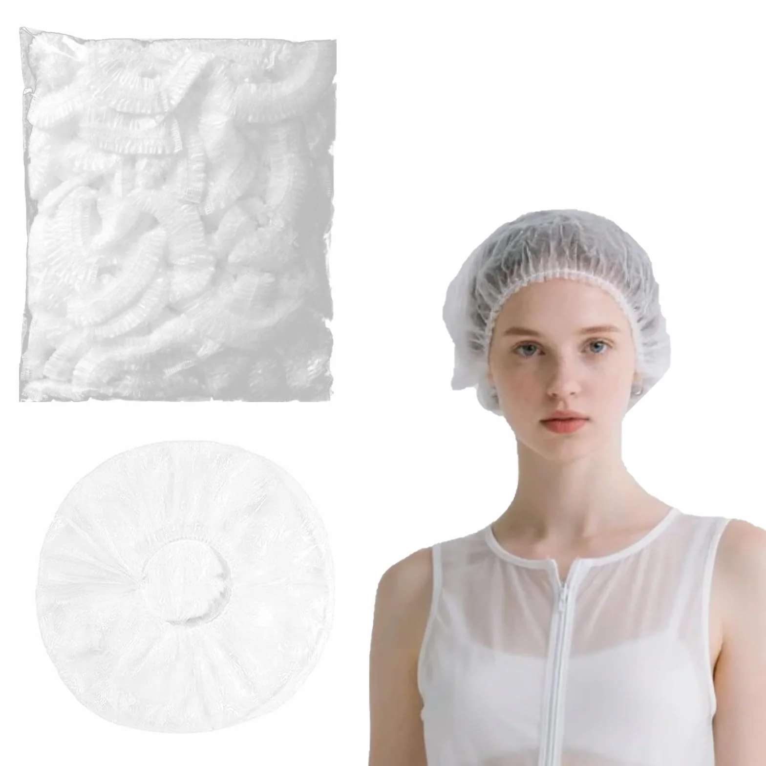 Bonnets de Douche Jetables 42cm Élastique Épais Protection Cheveux Plastique pour Hôtel Spa Salon