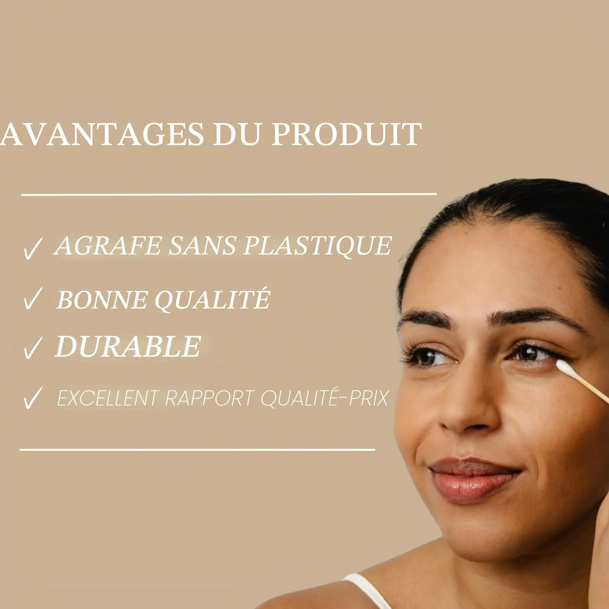 UpCircle 200 Écouvillons en Coton de Bambou Durable pour Salle de Bain