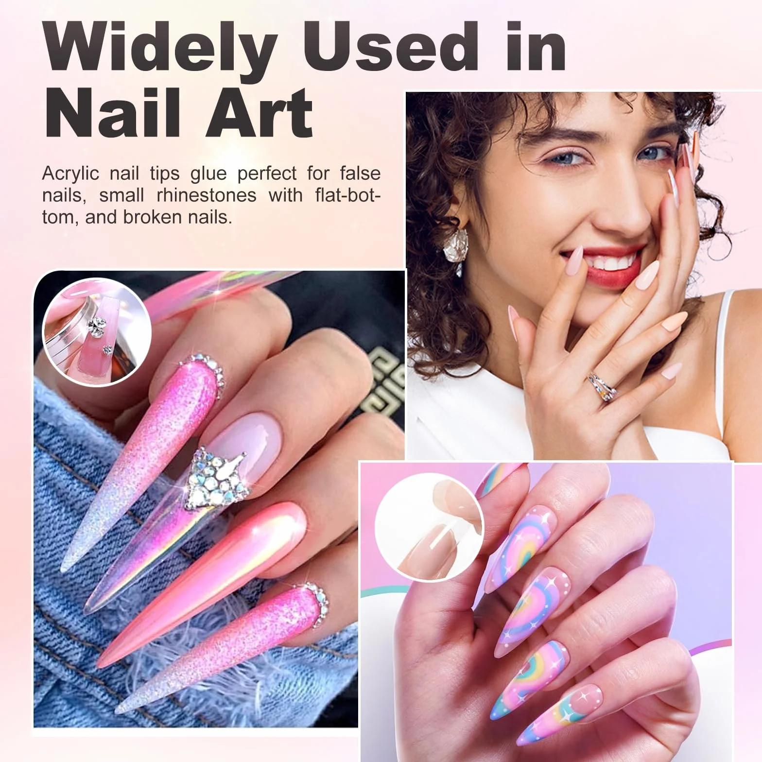 Colle Faux Ongles Extra Forte 8ml avec Brosse, Séchage Rapide Professionnel pour Ongles Acrylique