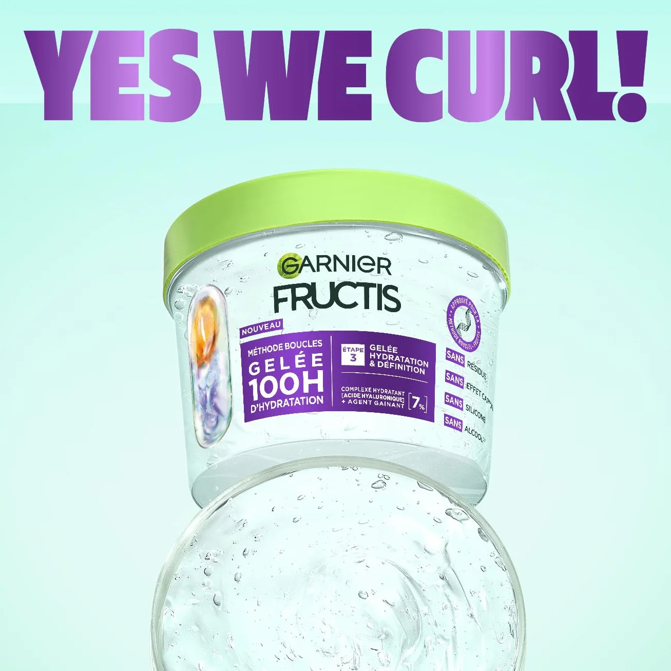 Garnier Fructis Méthode Boucles Gelée Capillaire Hydratation Définition Cheveux Bouclés Acide Hyaluronique 370 ml