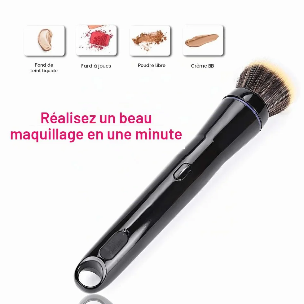 Pinceau électrique de Maquillage, Pinceau Rotatif Automatique de Maquillage avec des têtes de Brosse de Fondation et de Fard à Joues, Machine de Nettoyage de brosses cosmétiques