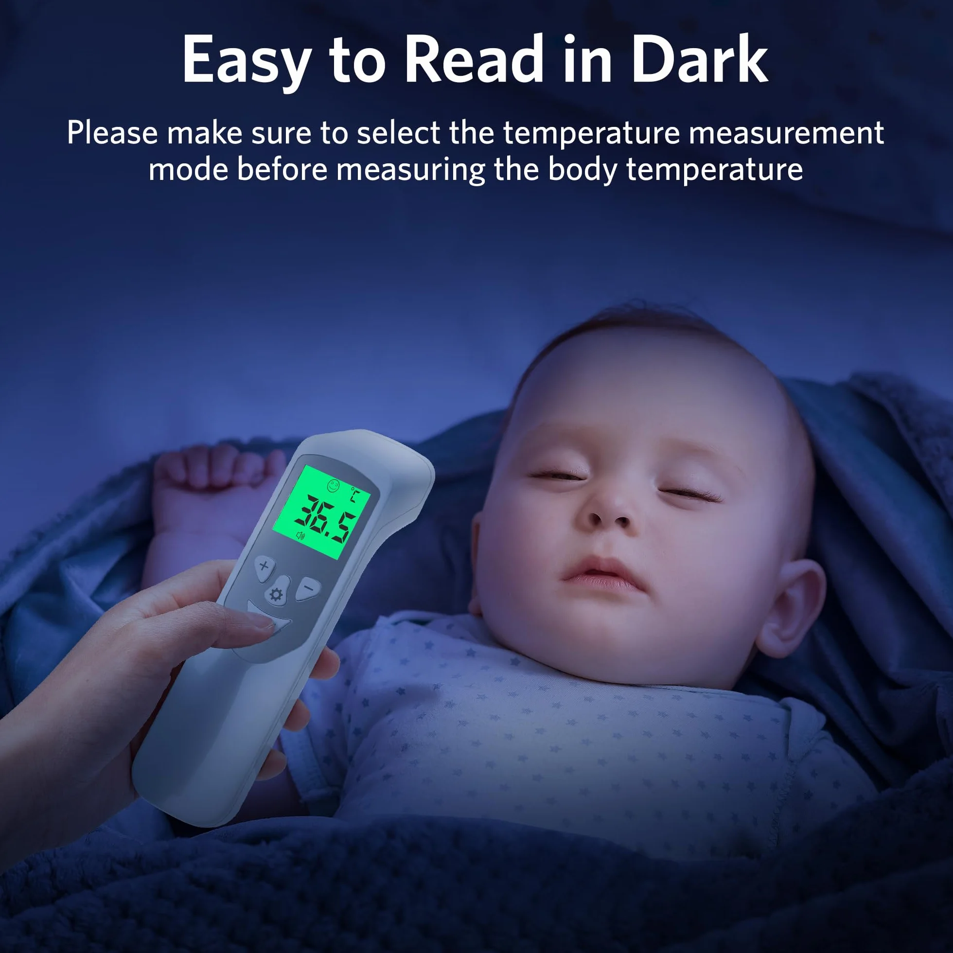 BESTEK Thermomètre Frontal sans Contact Infrarouge avec Lecture Instantanée 1s Écran LCD