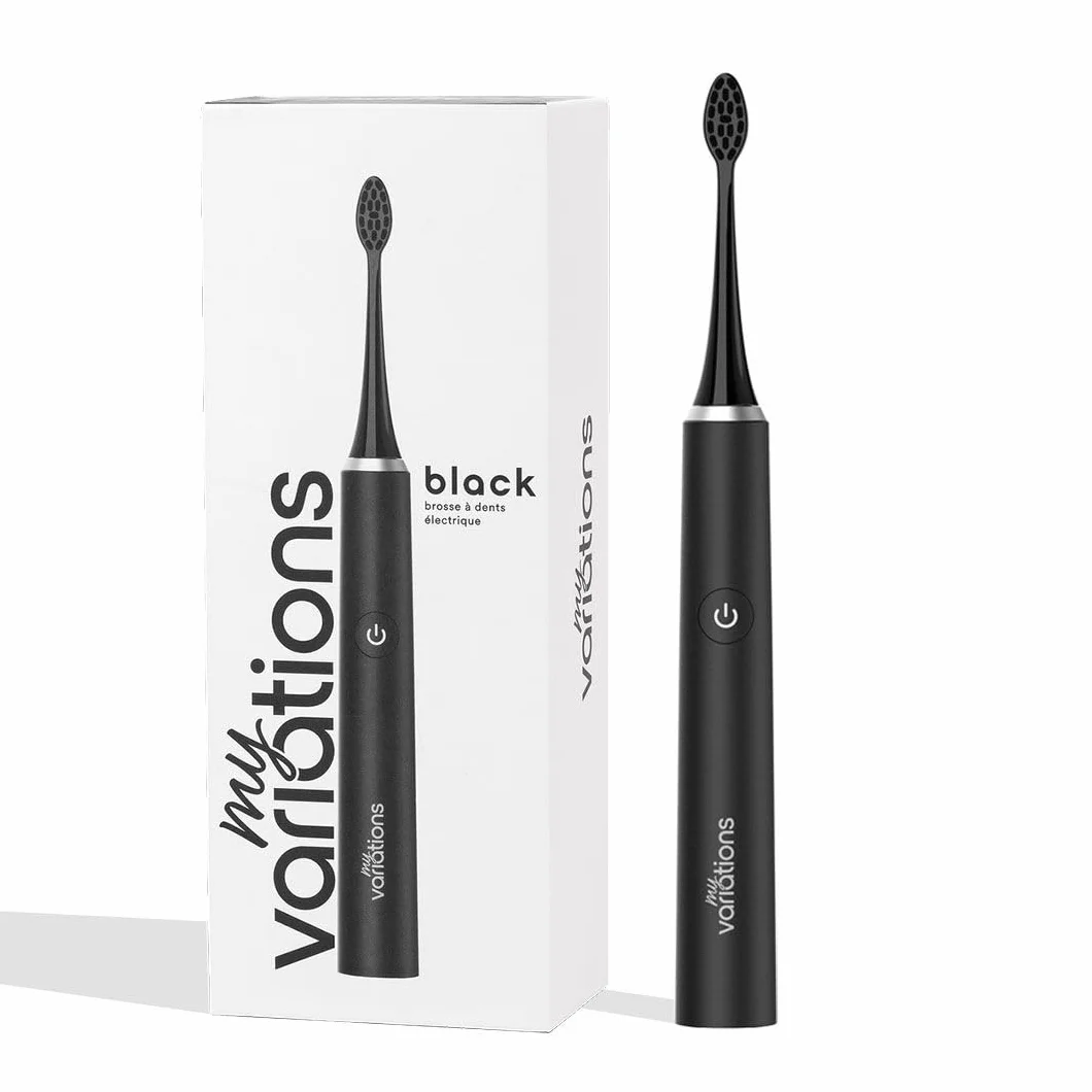 Brosse à Dents Électrique Sonique Noire Autonomie 1 Mois 5 Modes USB-C