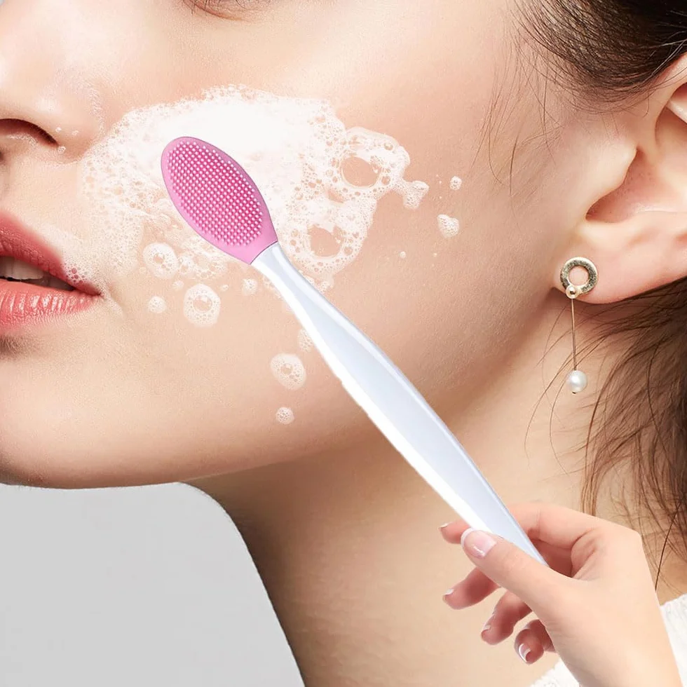 Pinceaux à Lèvres Double Face en Silicone 8 Pièces Exfoliant Nettoyage Nez
