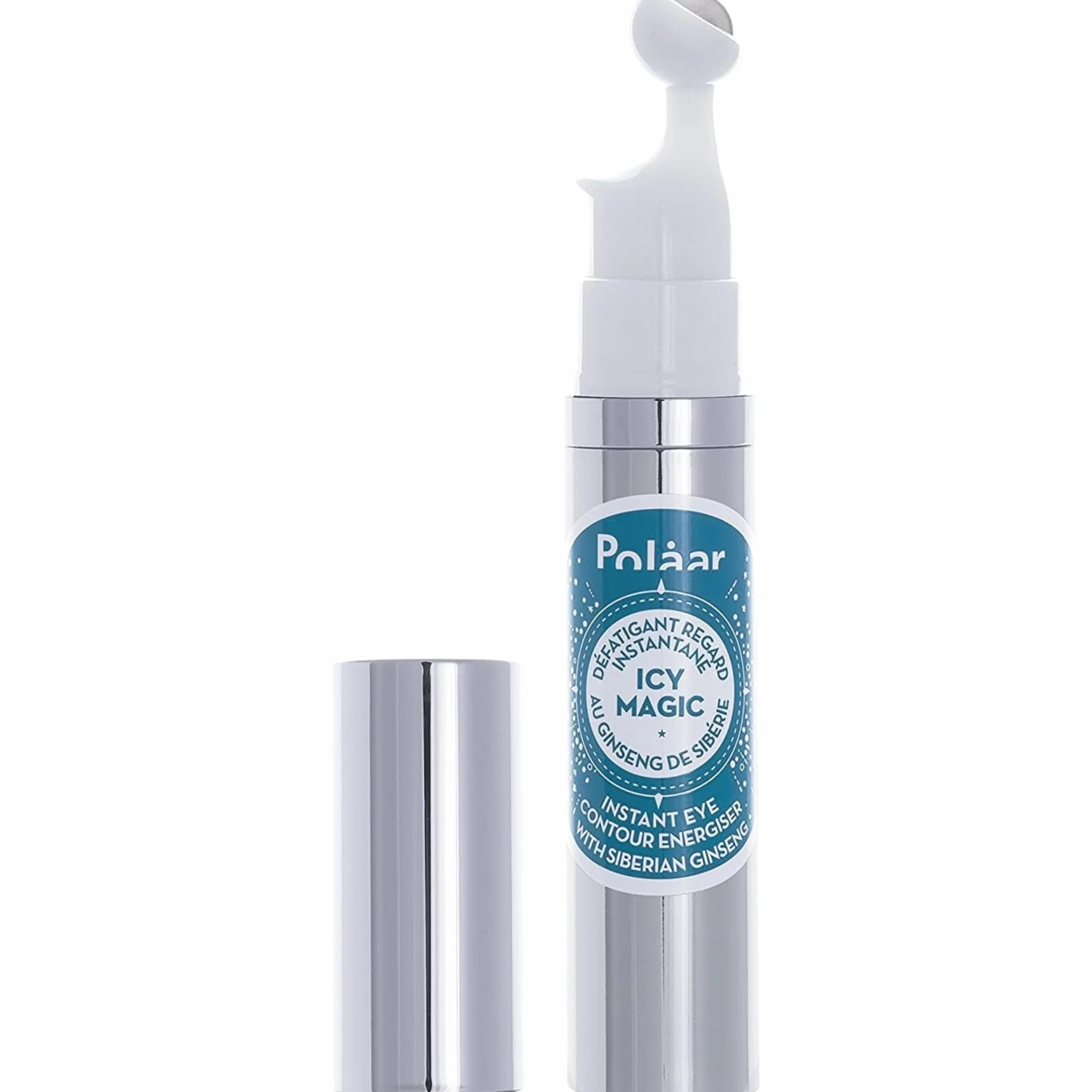 Polåar Roll-On Défatigant Regard Instantané Icy Magic Ginseng Sibérie Soin Contour des Yeux Bille Glacée Anti-Cernes Anti-Poches 92% Naturel Vegan Made in France 10ml